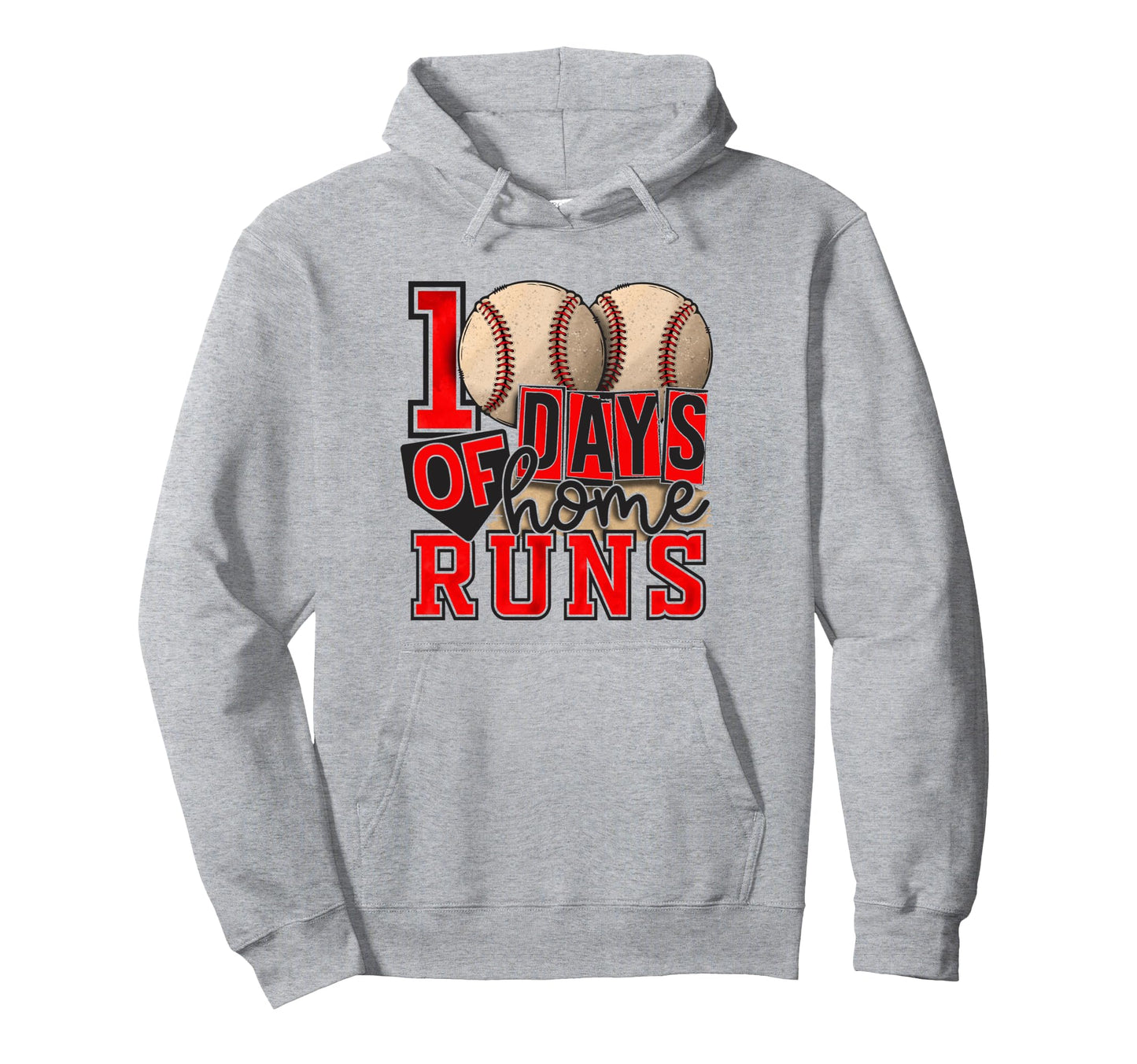 100 Days Home Runs Baseball 100Th Day Hoodie - Streetwear Style Men Women - T-Shirt, Sweatshirt, Hoodie