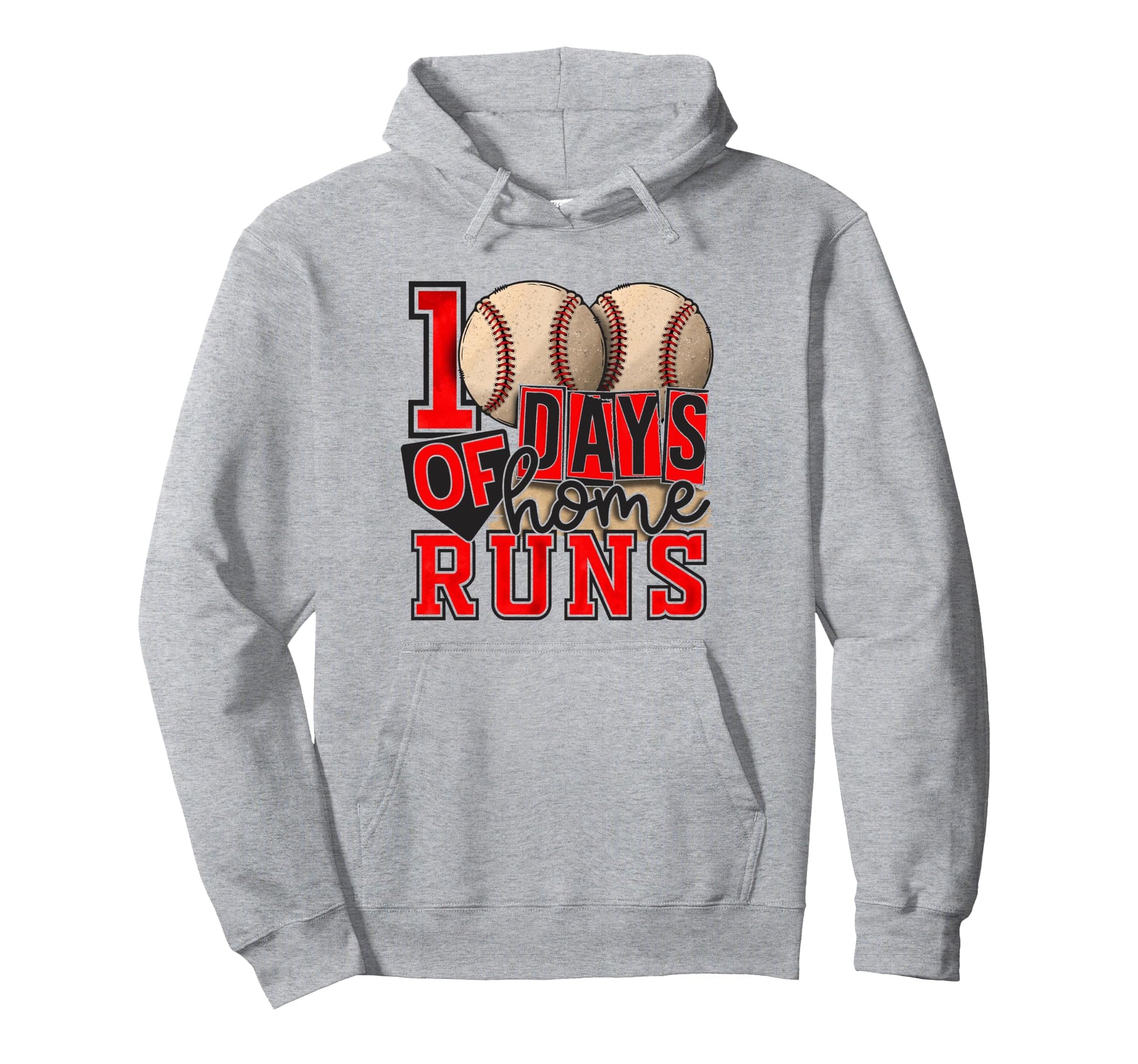 100 Days Home Runs Baseball 100Th Day Hoodie - Streetwear Style Men Women - T-Shirt, Sweatshirt, Hoodie