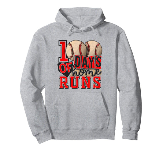 100 Days Home Runs Baseball 100Th Day Hoodie - Streetwear Style Men Women - T-Shirt, Sweatshirt, Hoodie