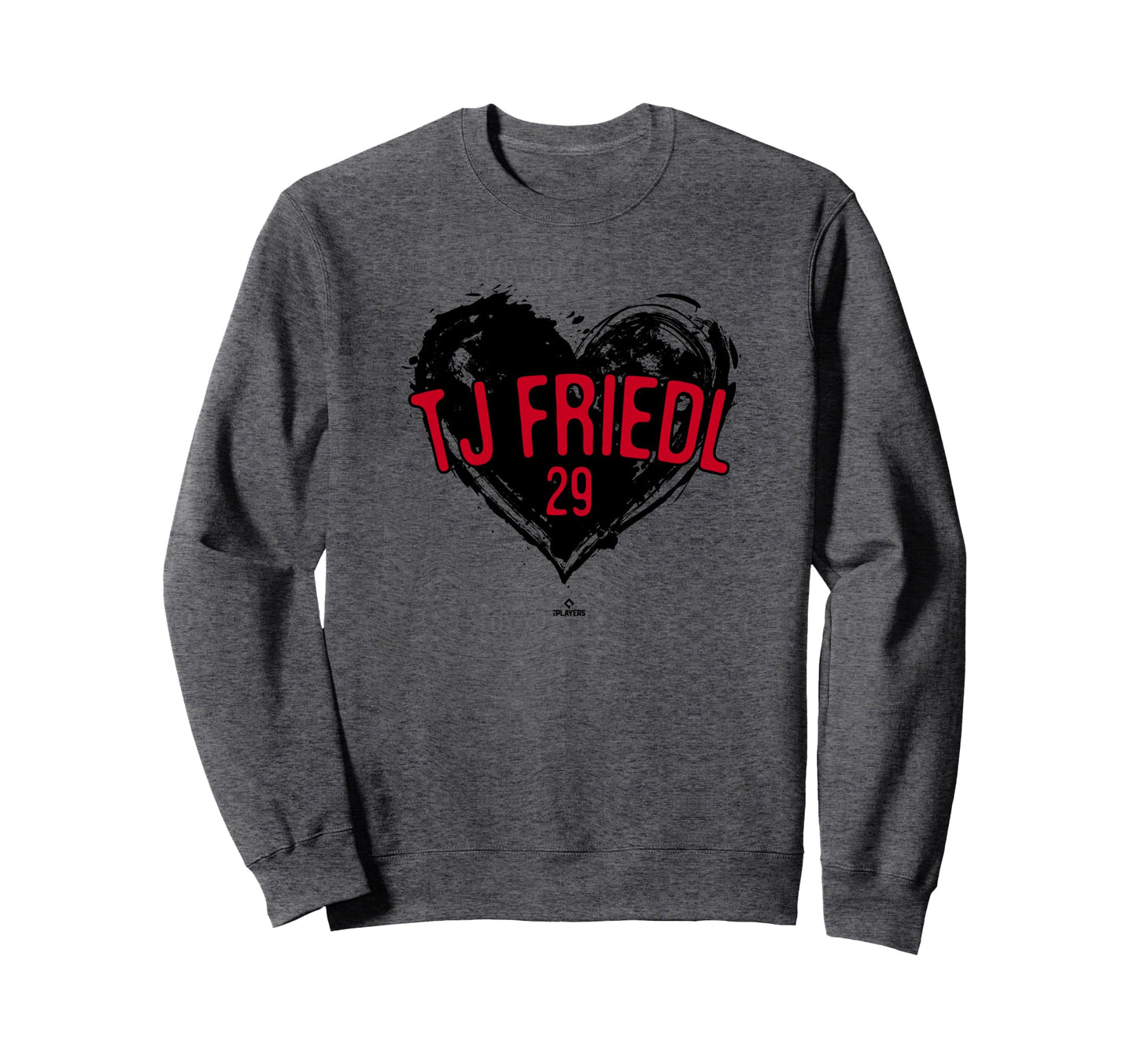 Distressed Heart Tj Friedl Cincinnati Sweatshirt - Novelty Apparel Unisex - T-Shirt, Sweatshirt, Hoodie