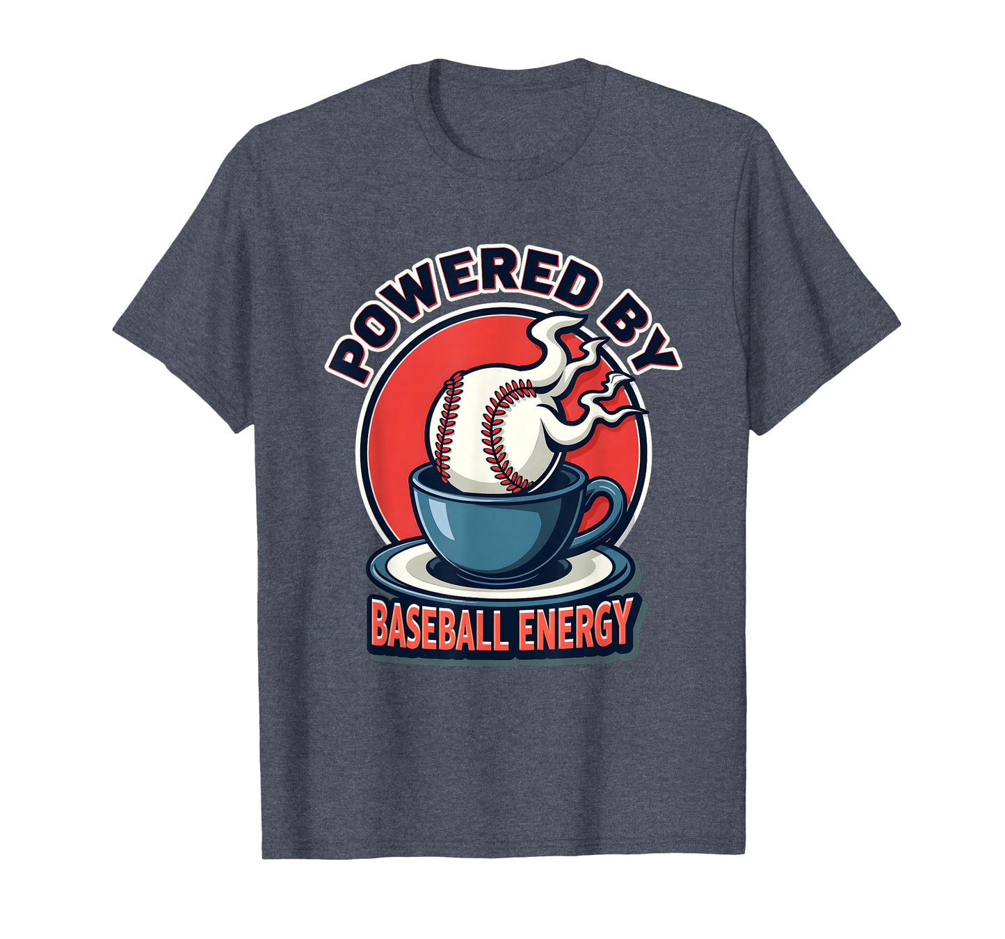 Powered Baseball Energy Mom T-Shirt - Graphic Print for Adults - T-Shirt, Sweatshirt, Hoodie
