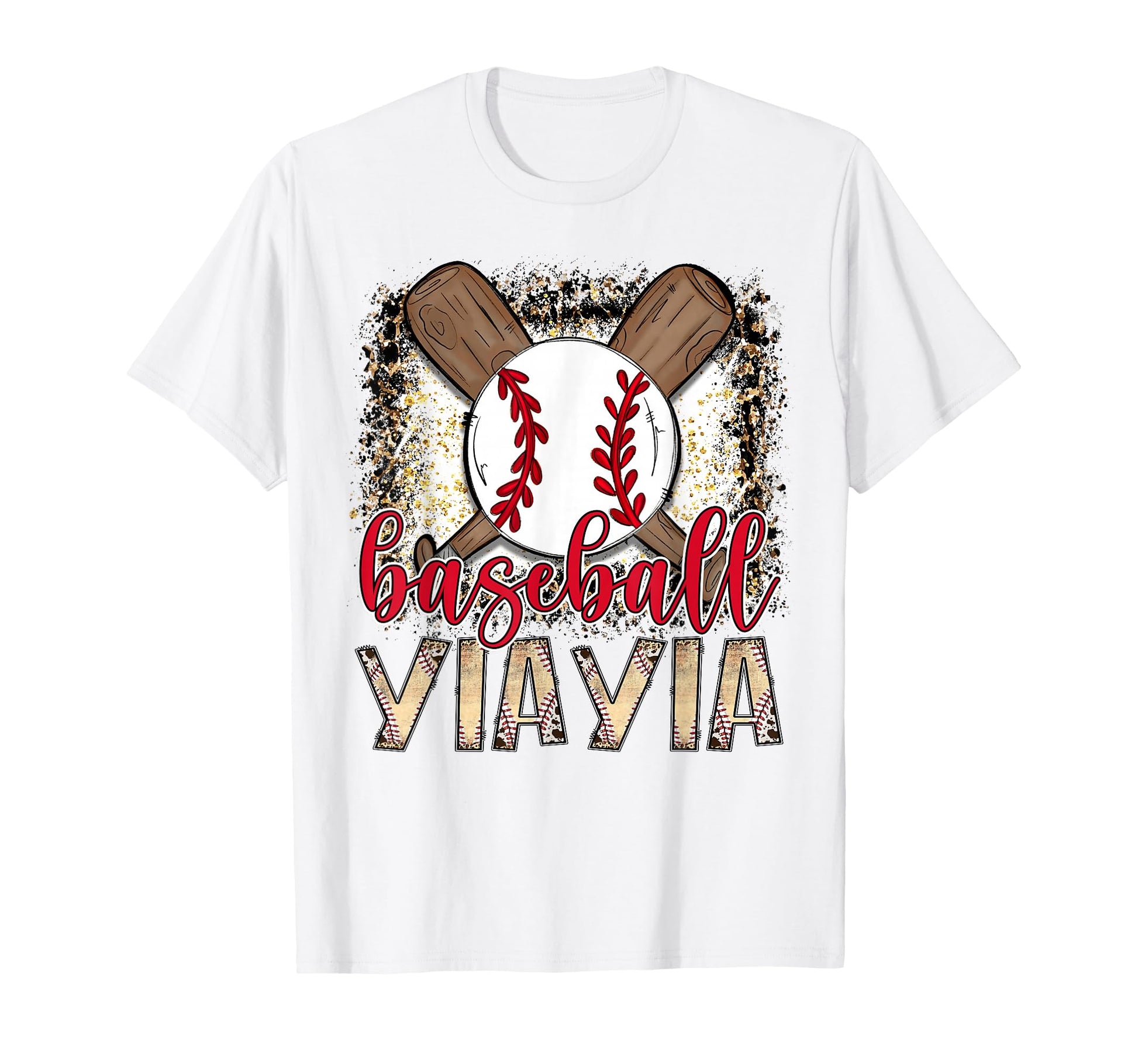 Baseball Yiayia Leopard Proud Ball Yiayia T-Shirt - Trendy Graphic Unisex - T-Shirt, Sweatshirt, Hoodie