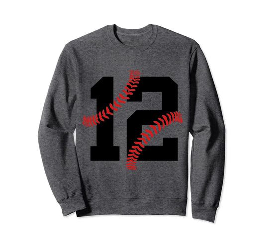 12 Years Baseball 12Th Birthday Sweatshirt - Casual Everyday Wear Men Women - T-Shirt, Sweatshirt, Hoodie