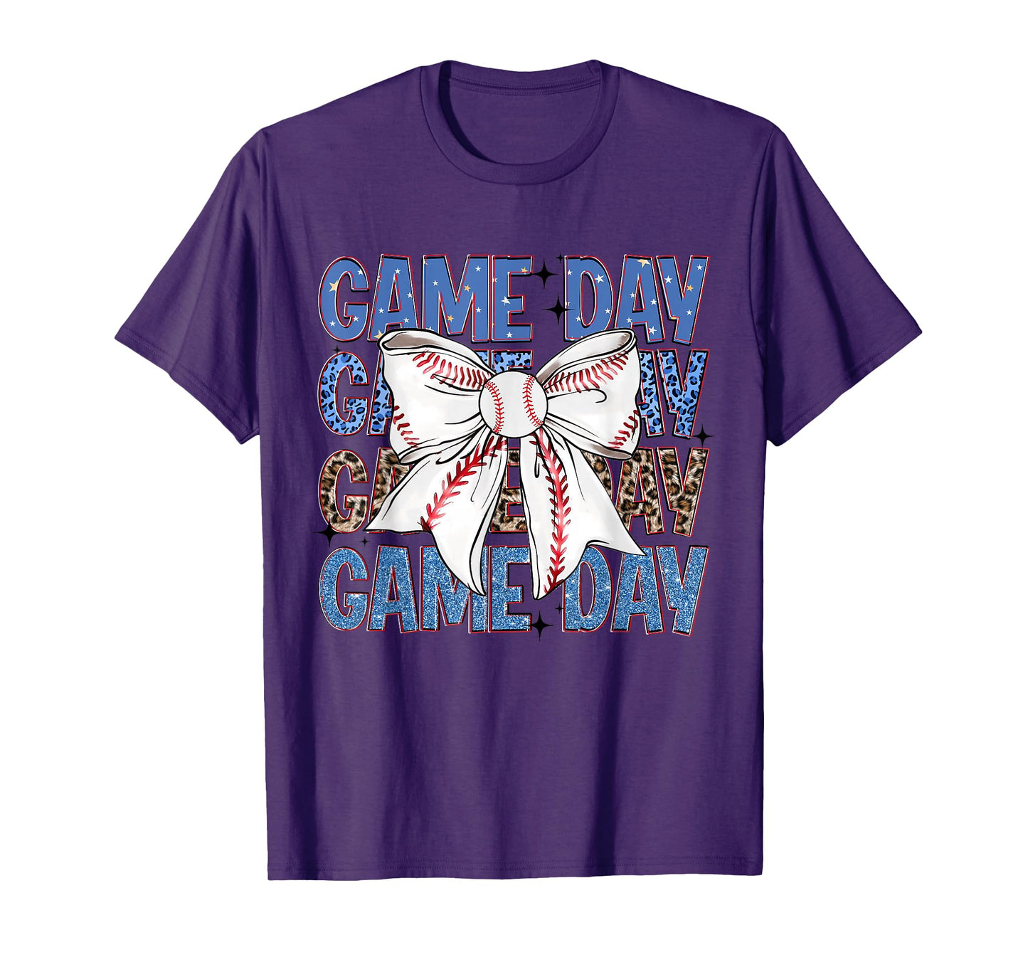 Game Day Baseball Bow Coquette T-Shirt - Casual Everyday Wear Men Women - T-Shirt, Sweatshirt, Hoodie