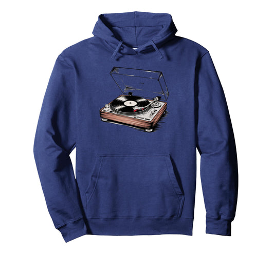 Audio Lp Vinyl Record Player Hoodie - Custom Art Print Men Women - T-Shirt, Sweatshirt, Hoodie