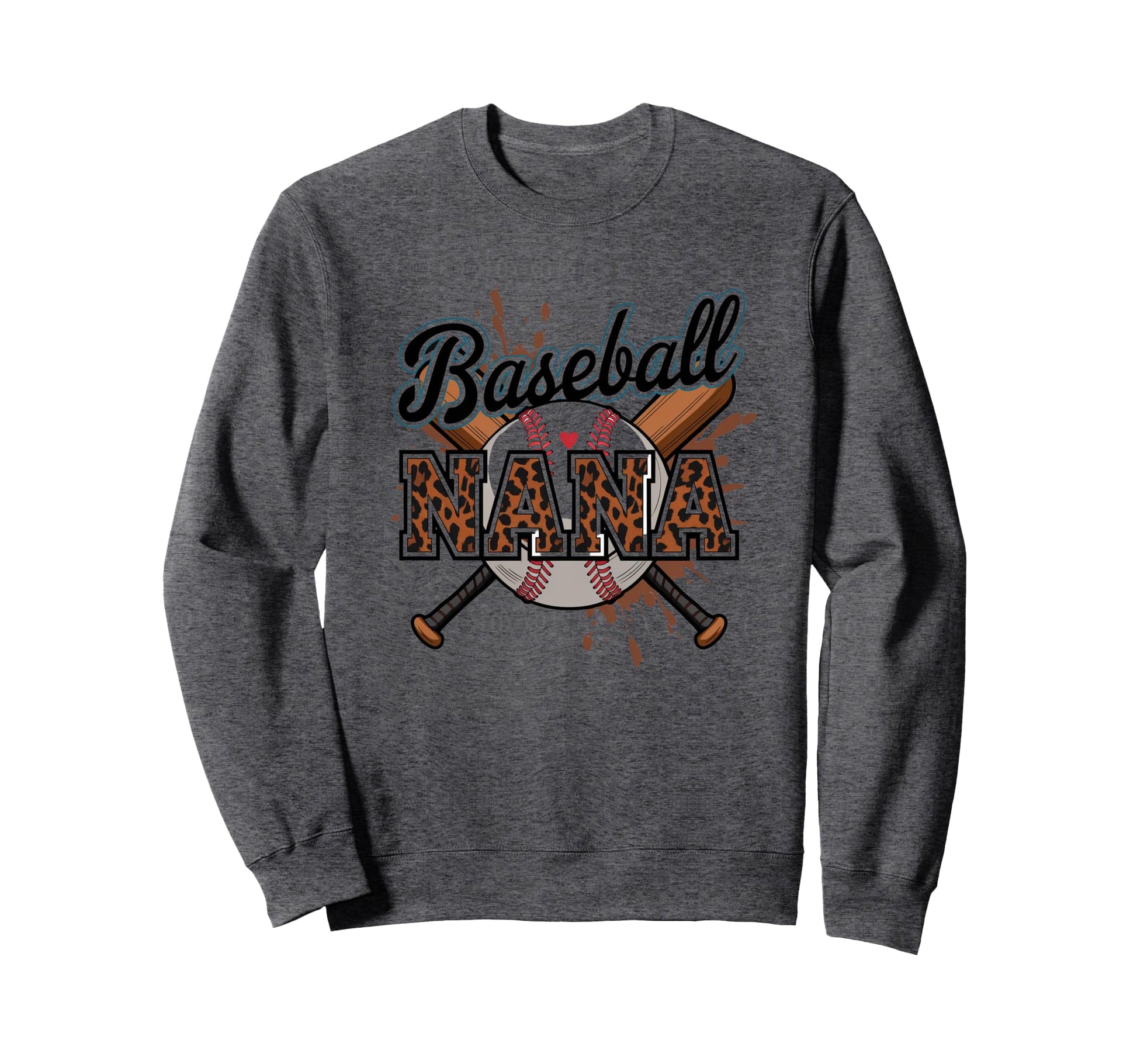 Baseball Nana Leopard Softball Sweatshirt - Unique Graphic Men Women - T-Shirt, Sweatshirt, Hoodie