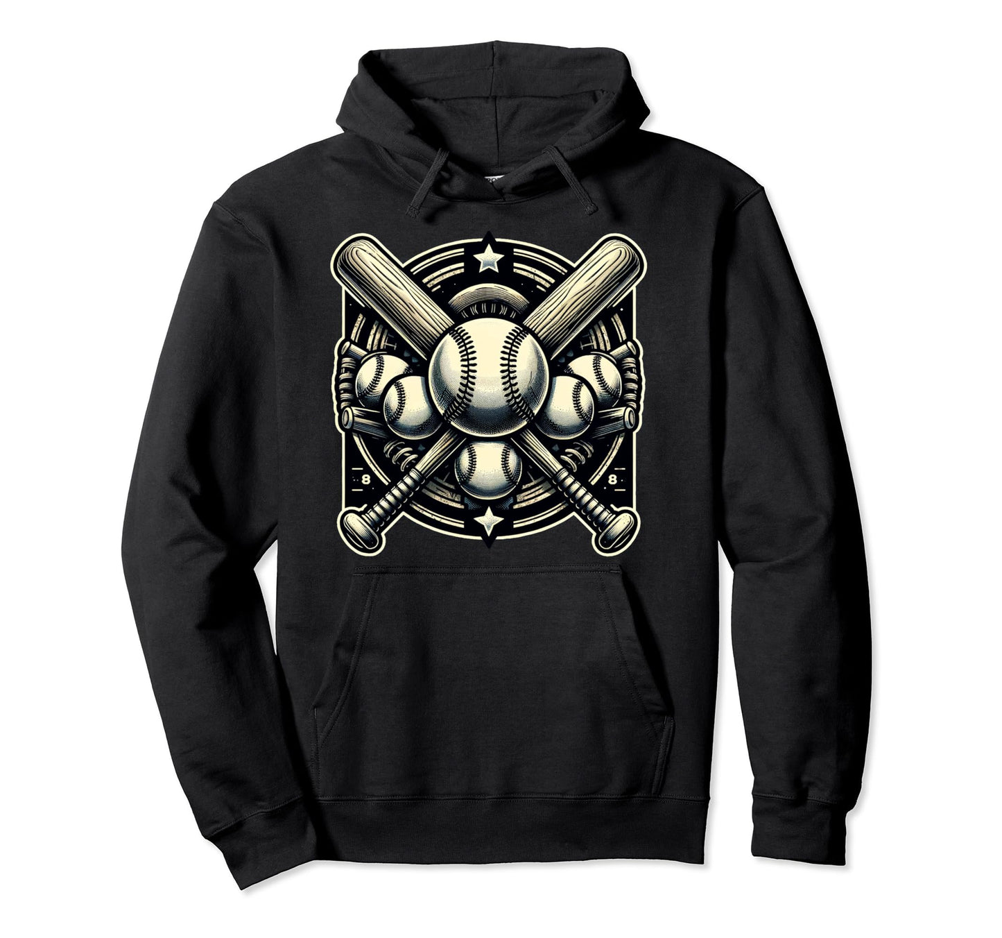 Baseball Hoodie - Fun Novelty Design for Adults - T-Shirt, Sweatshirt, Hoodie