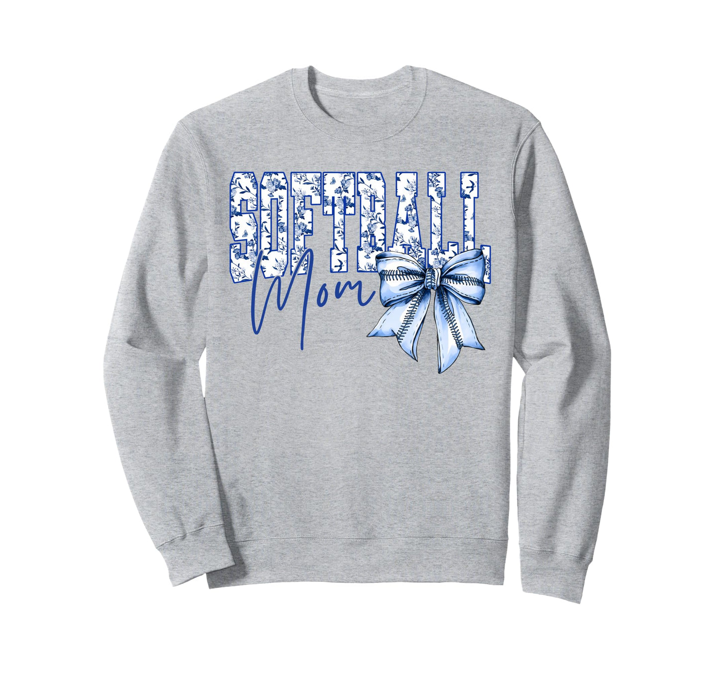 Floral Toile Blue Watercolor Sweatshirt - Fun Novelty Design for Adults - T-Shirt, Sweatshirt, Hoodie