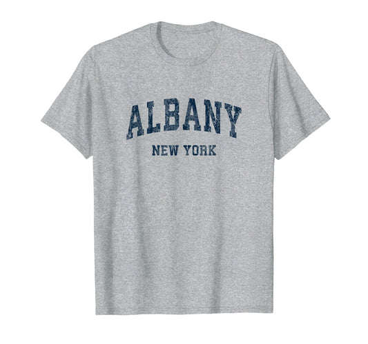 Albany New York Ny Varsity Sports Navy T-Shirt - Streetwear Style Men Women - T-Shirt, Sweatshirt, Hoodie
