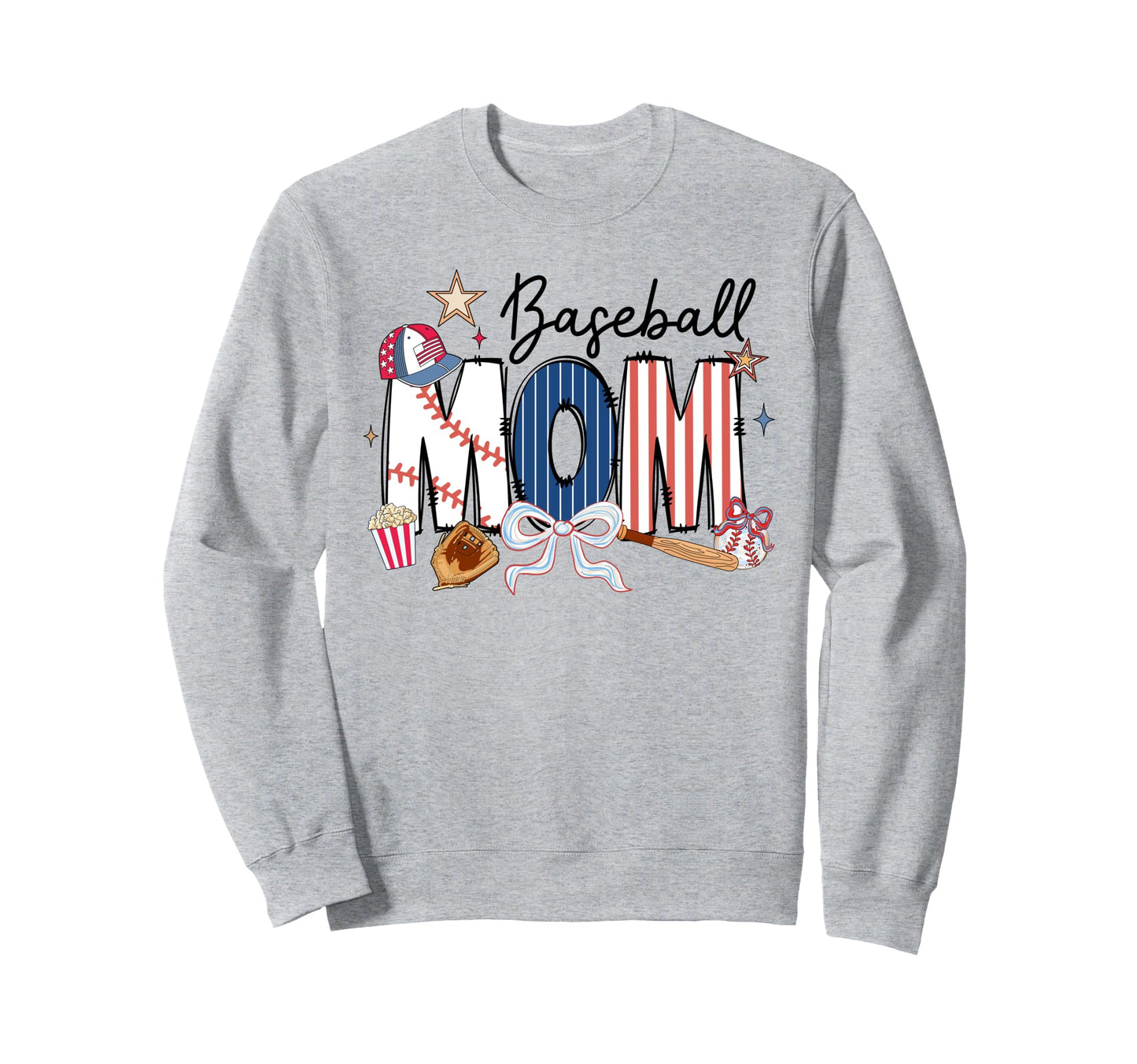 Coquette Bow Baseball Grandma Mimi Sweatshirt - Aesthetic Graphic Unisex - T-Shirt, Sweatshirt, Hoodie