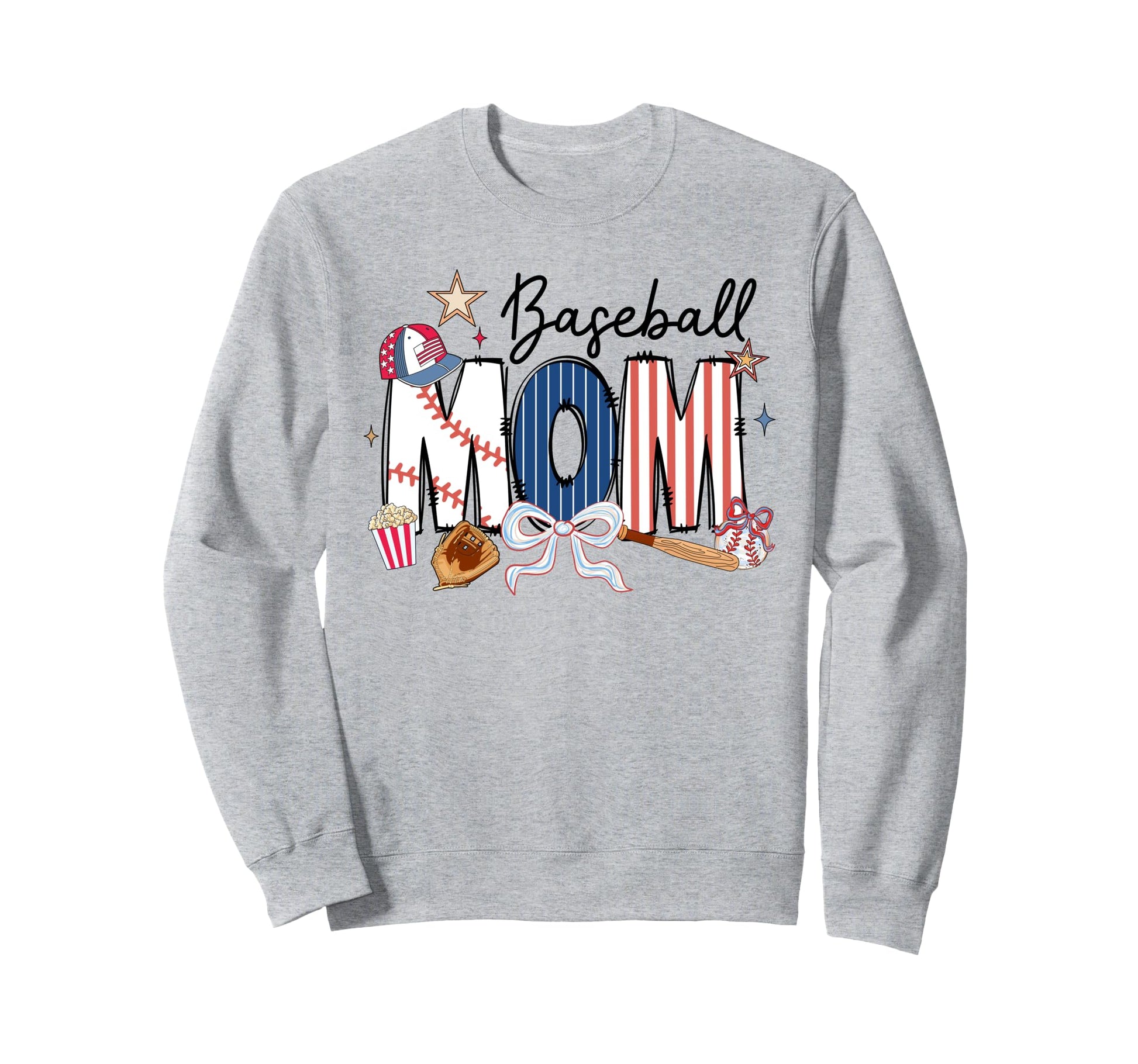 Coquette Bow Baseball Grandma Mimi Sweatshirt - Aesthetic Graphic Unisex - T-Shirt, Sweatshirt, Hoodie