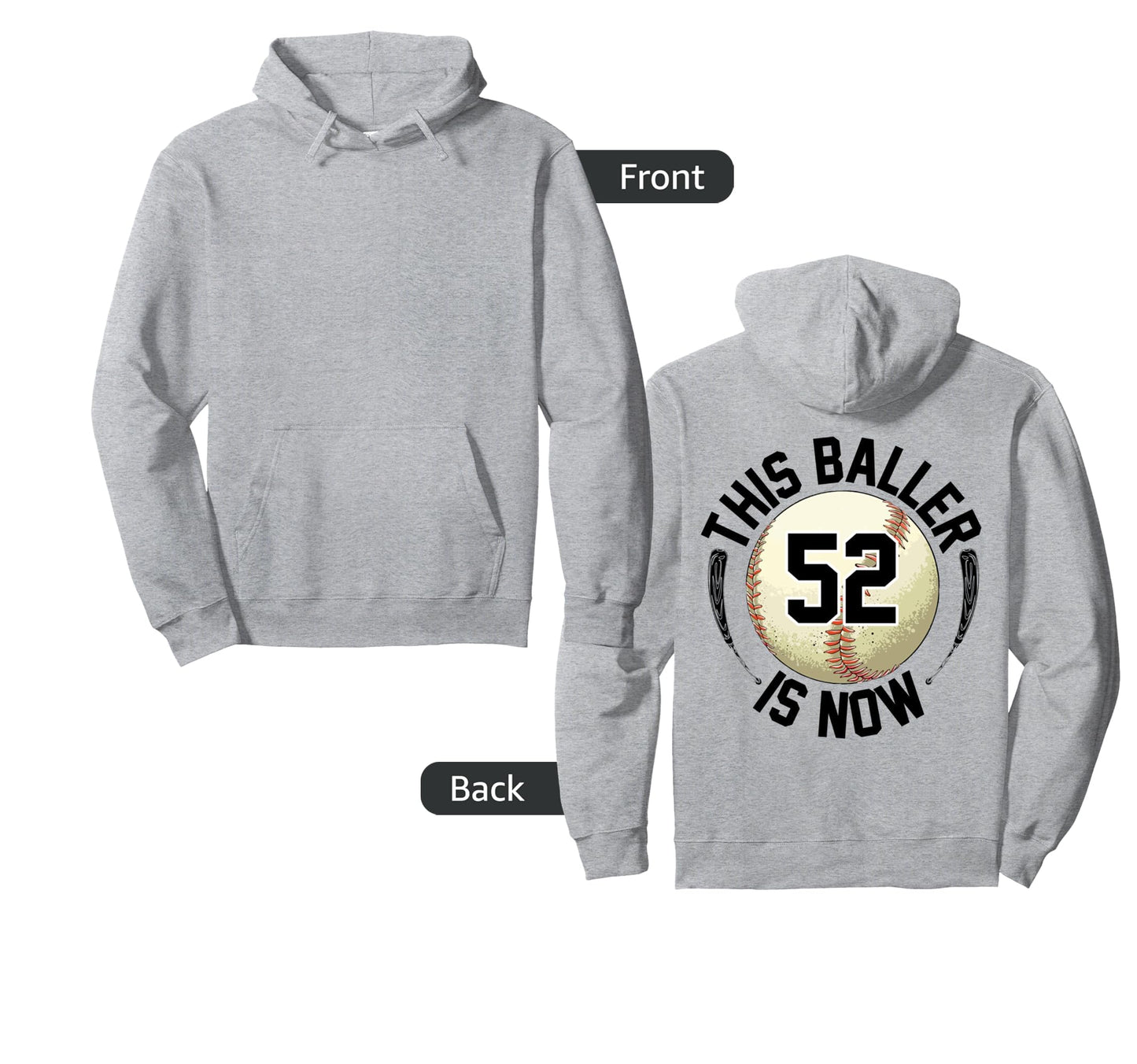 This Baller Is Now 52 Baseball 52Nd Hoodie - Streetwear Style for Adults - T-Shirt, Sweatshirt, Hoodie