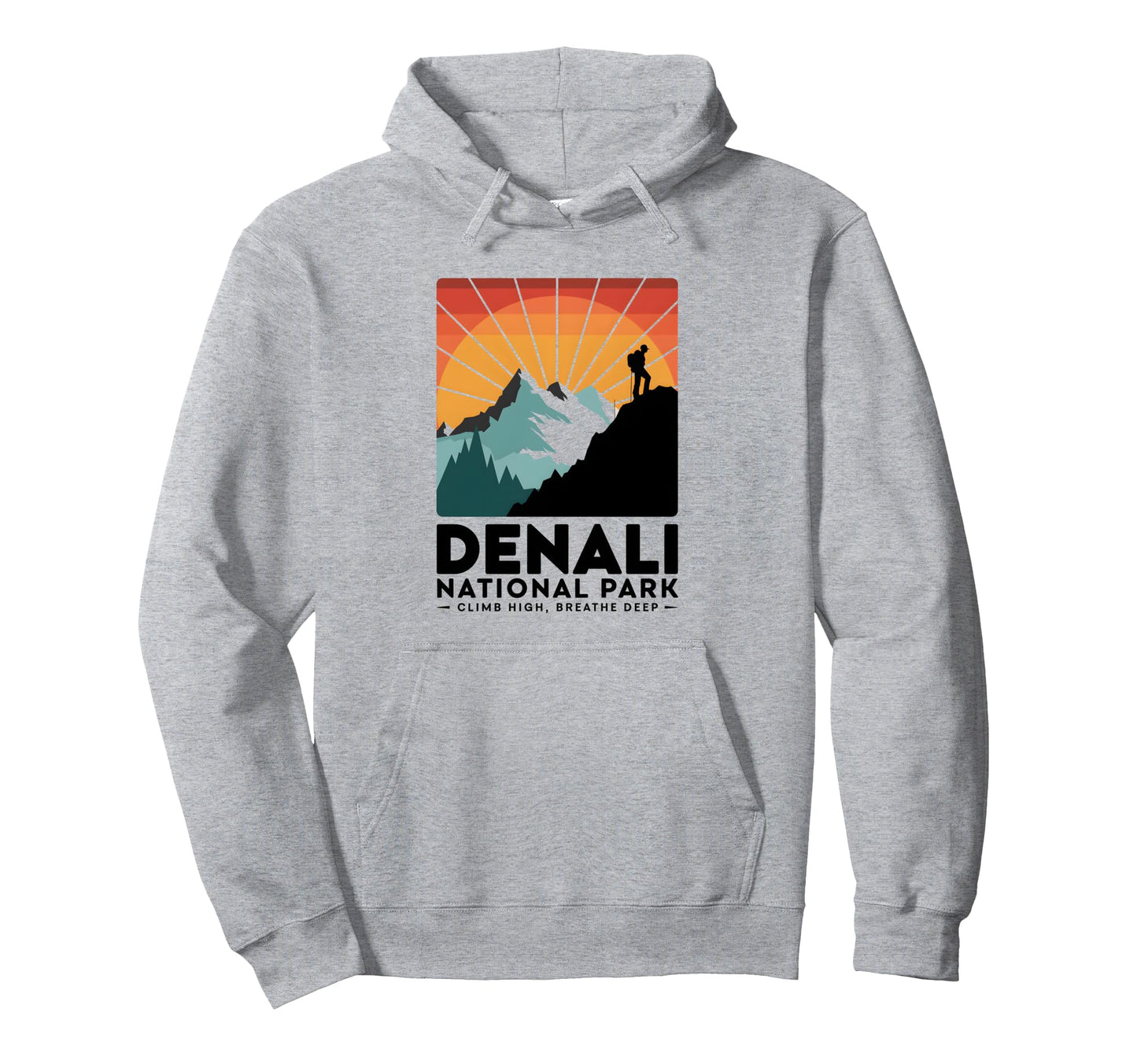 Denali National Park Hiking Nature Hoodie - Novelty Apparel for Adults - T-Shirt, Sweatshirt, Hoodie
