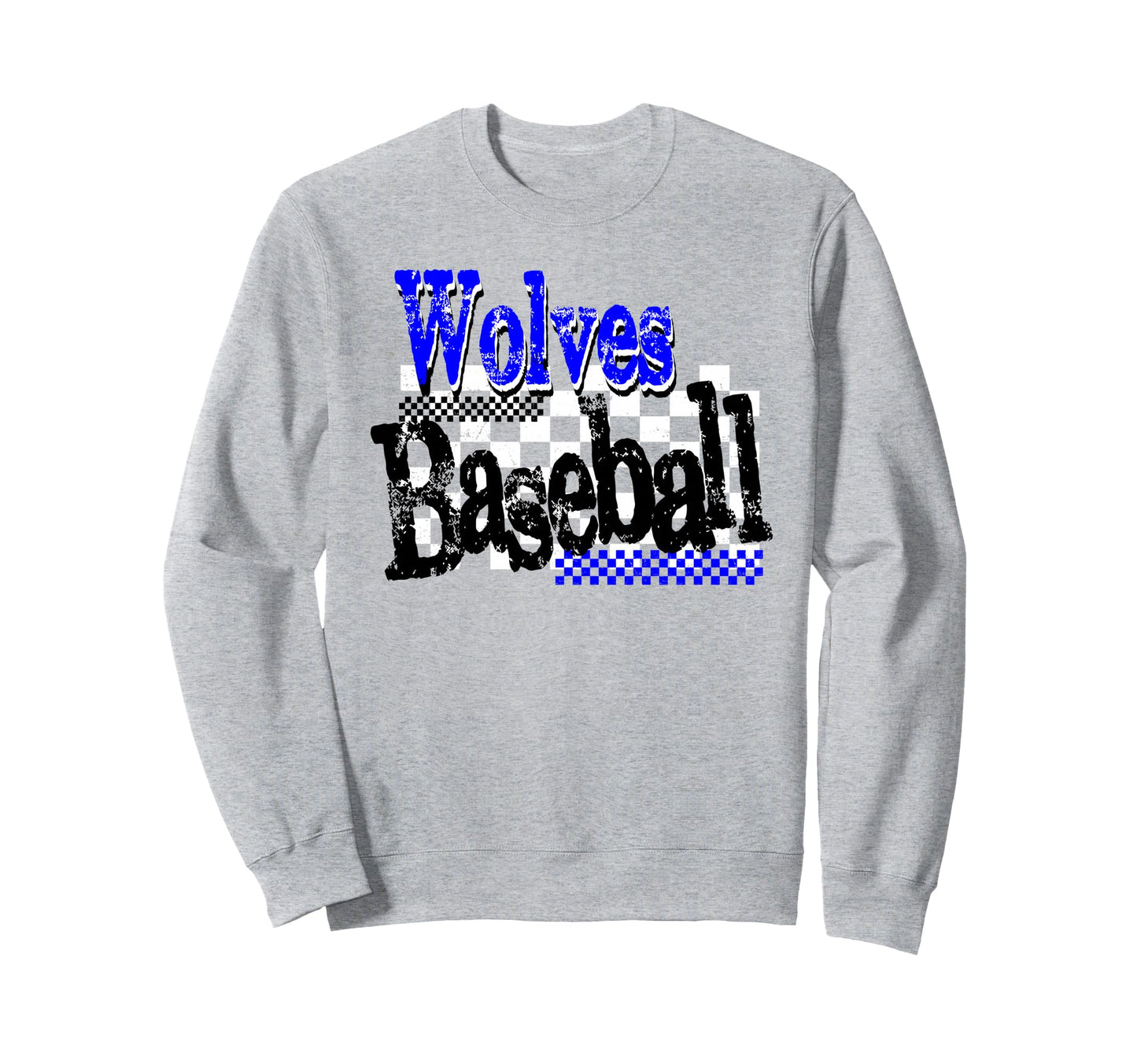 Wolves Checkered Baseball Mom Game Sweatshirt - Custom Art Print Men Women - T-Shirt, Sweatshirt, Hoodie