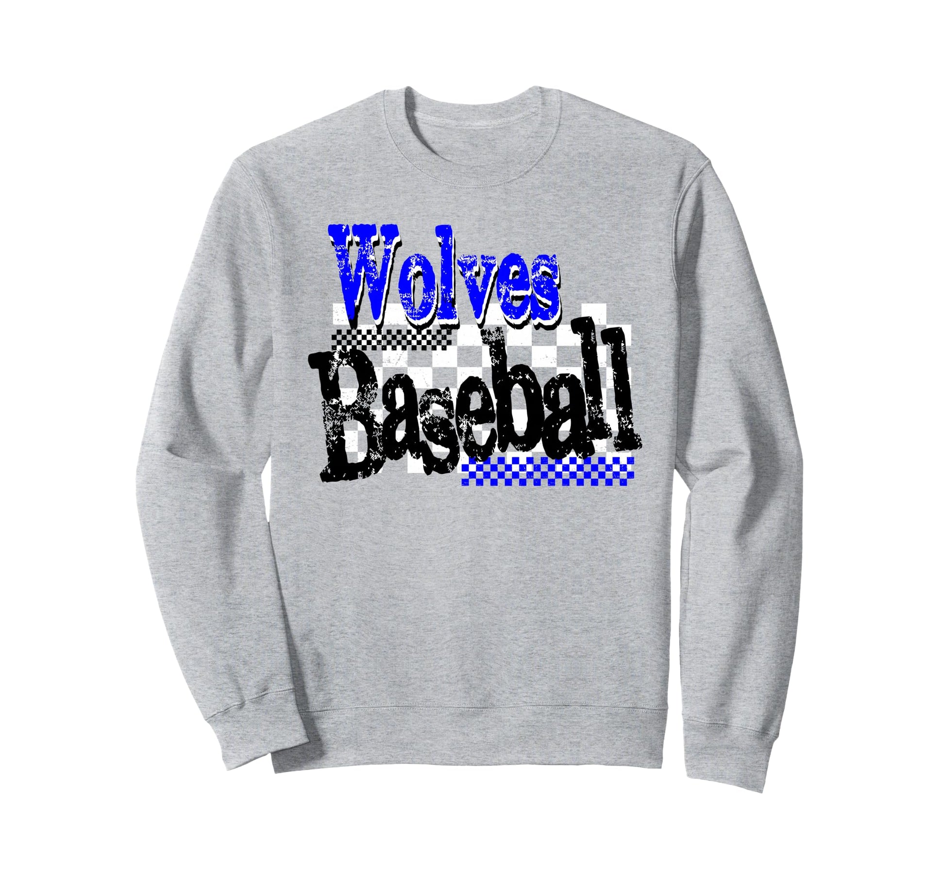 Wolves Checkered Baseball Mom Game Sweatshirt - Custom Art Print Men Women - T-Shirt, Sweatshirt, Hoodie