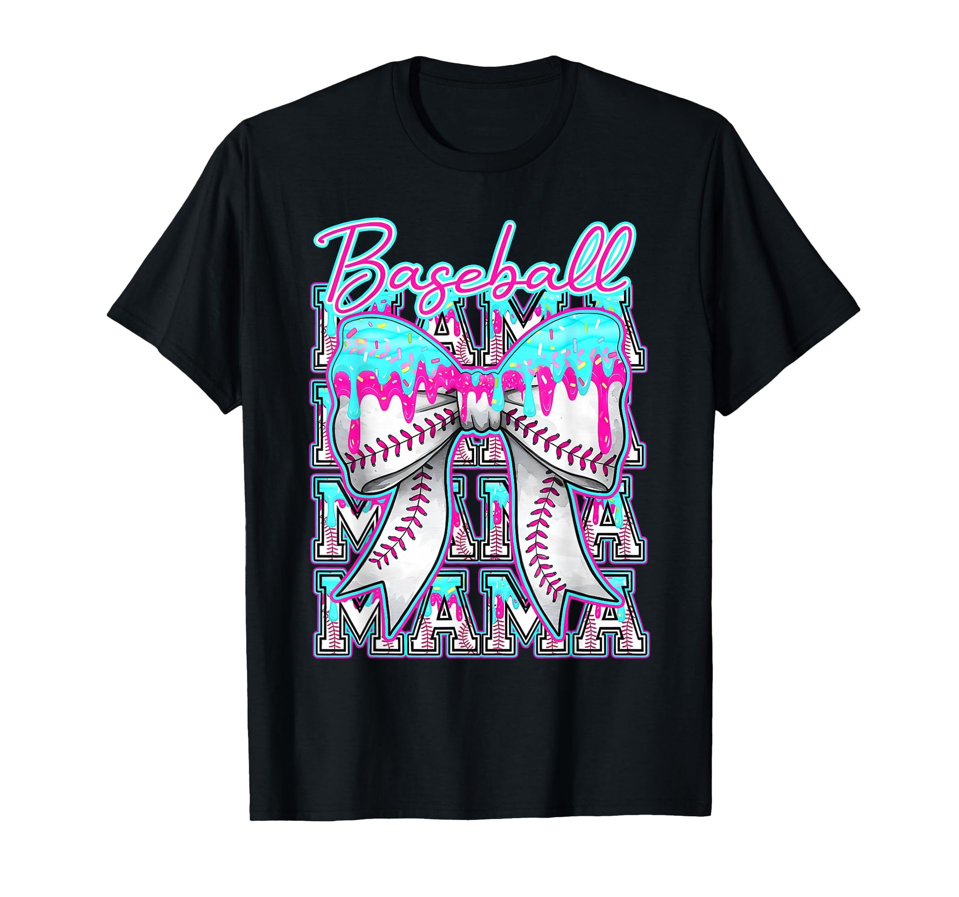 Coquette Bow Baseball Mama Happy Game T-Shirt - Fun Novelty Design Unisex - T-Shirt, Sweatshirt, Hoodie