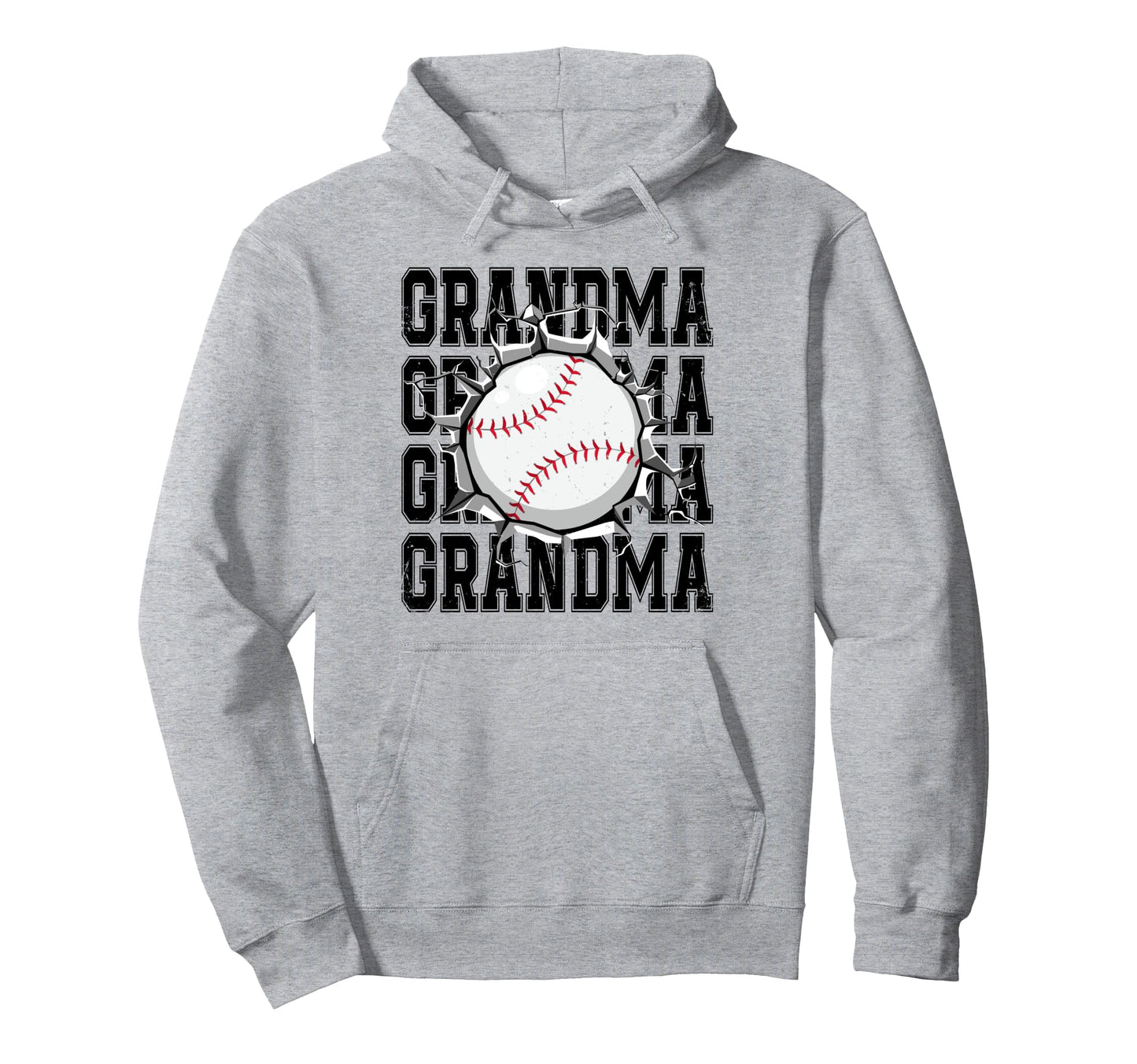 Baseball Grandma Cracked Wall Family Hoodie - Streetwear Style Unisex - T-Shirt, Sweatshirt, Hoodie