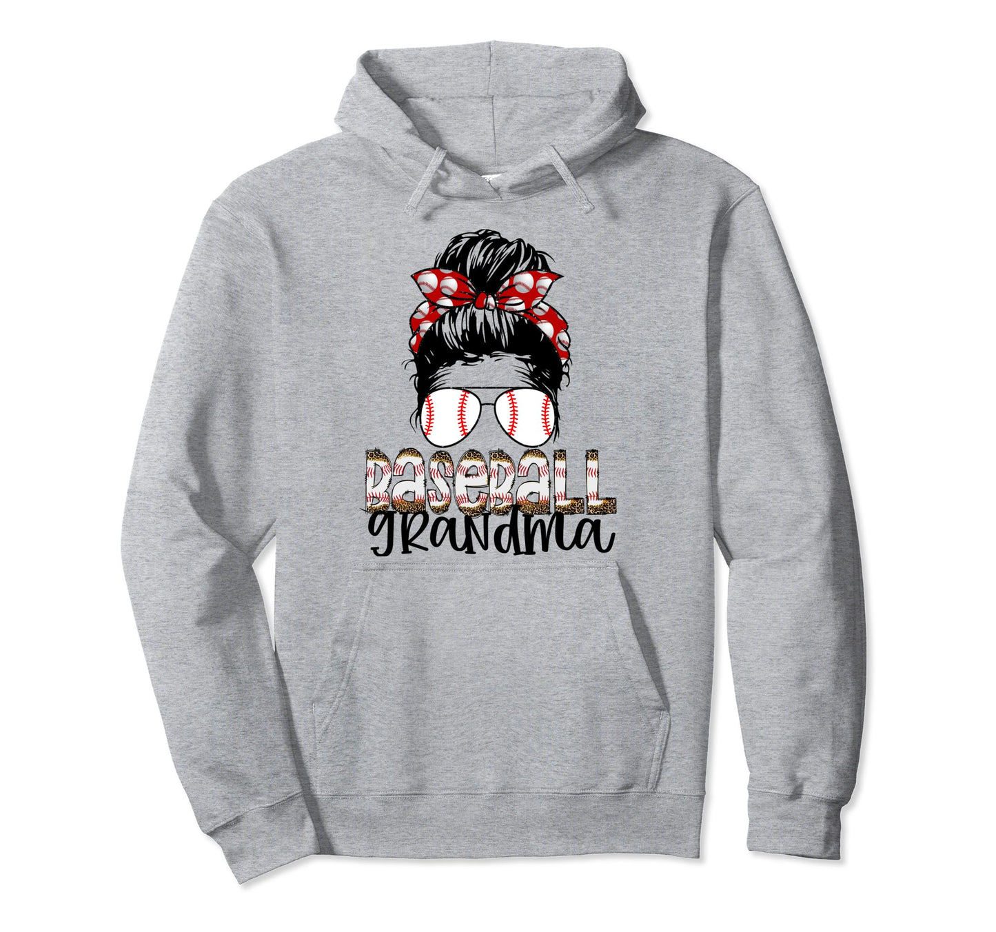 Baseball Grandma Messy Bun Sunglass Hoodie - Streetwear Style for Adults - T-Shirt, Sweatshirt, Hoodie