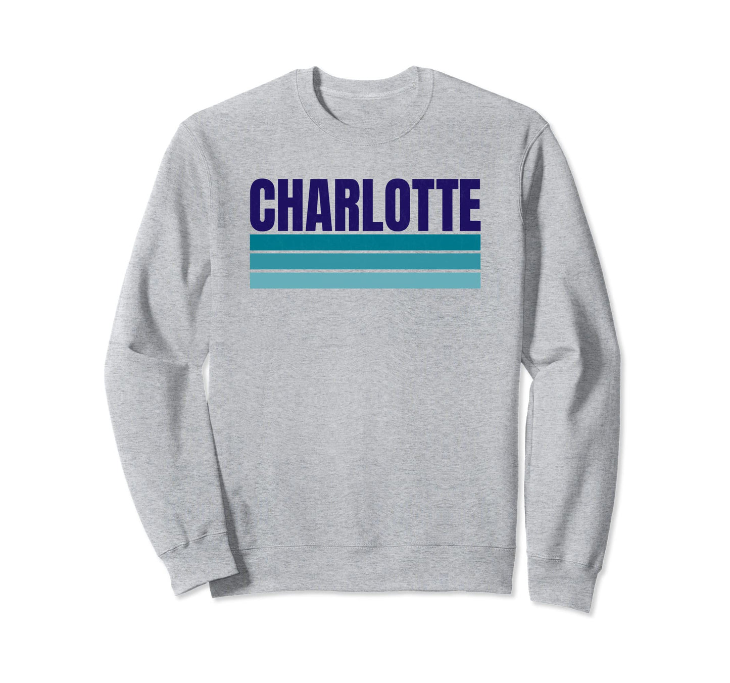 Charlotte Purple Teal Blue Stripes Fun Sweatshirt - Custom Art Print Unisex - T-Shirt, Sweatshirt, Hoodie