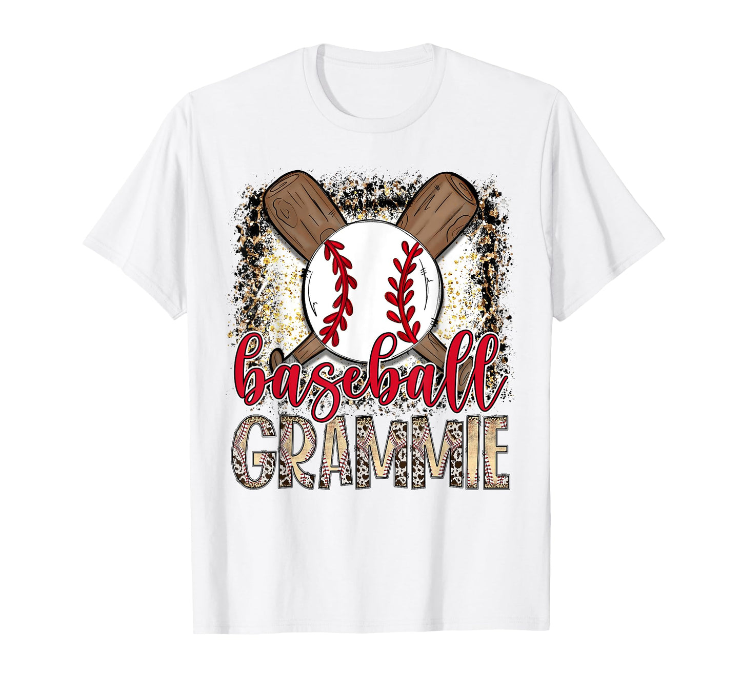 Baseball Grammie Leopard Proud Ball T-Shirt - Custom Art Print Men Women - T-Shirt, Sweatshirt, Hoodie