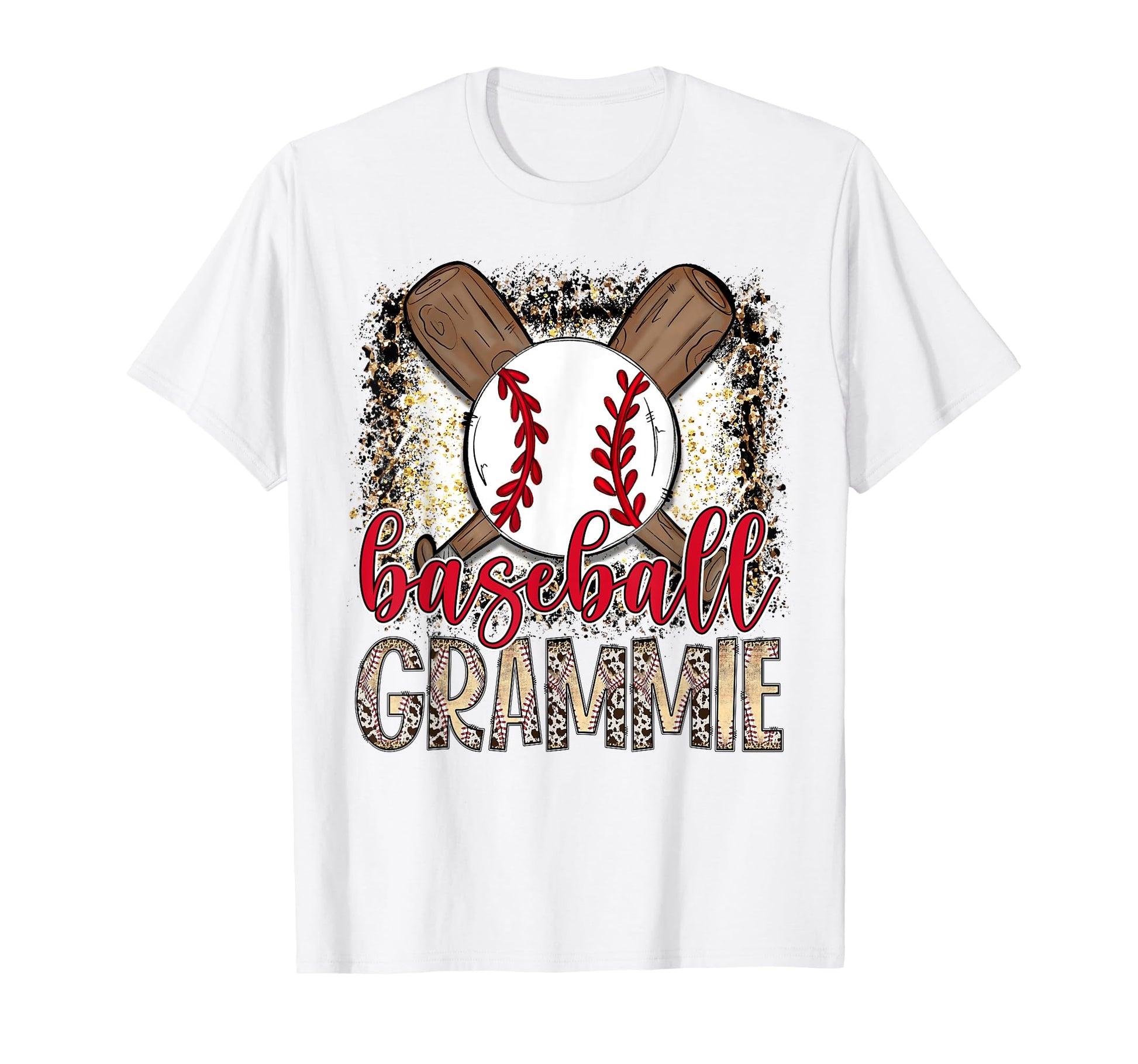 Baseball Grammie Leopard Proud Ball T-Shirt - Custom Art Print Men Women - T-Shirt, Sweatshirt, Hoodie