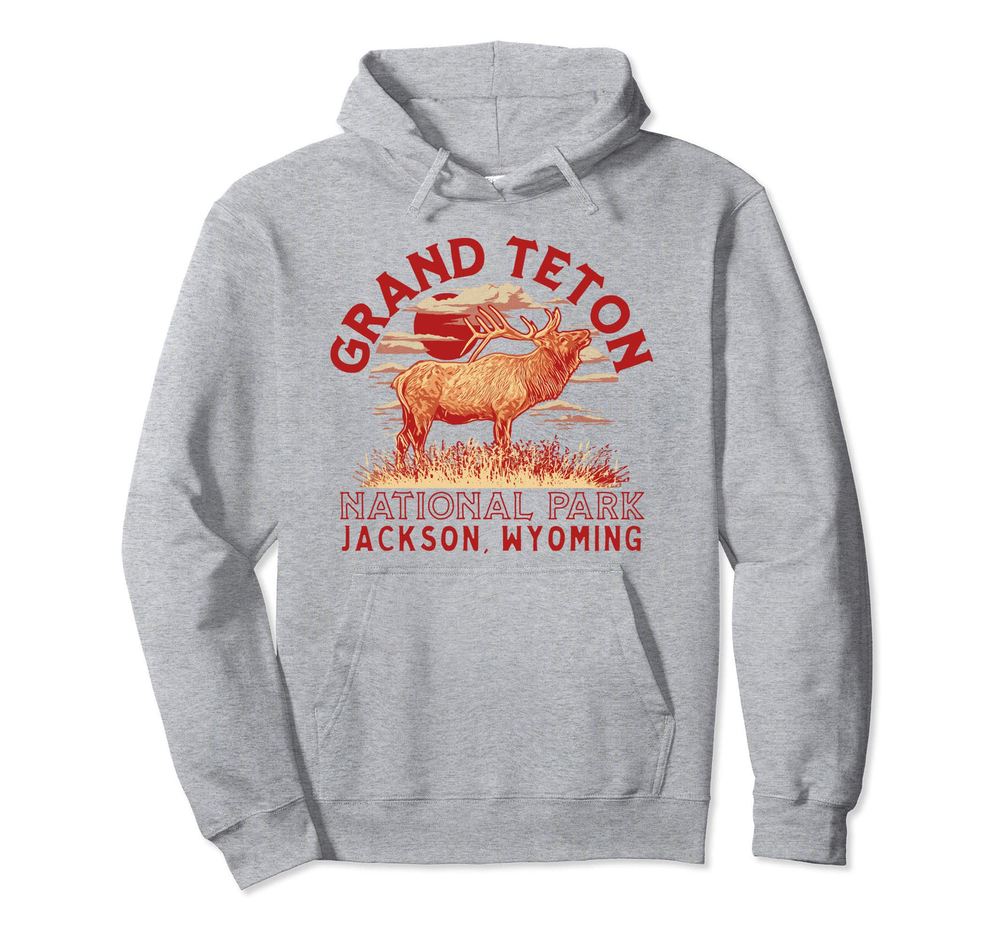 Elk Bugling Grand Teton National Park Hoodie - Custom Art Print for Adults - T-Shirt, Sweatshirt, Hoodie