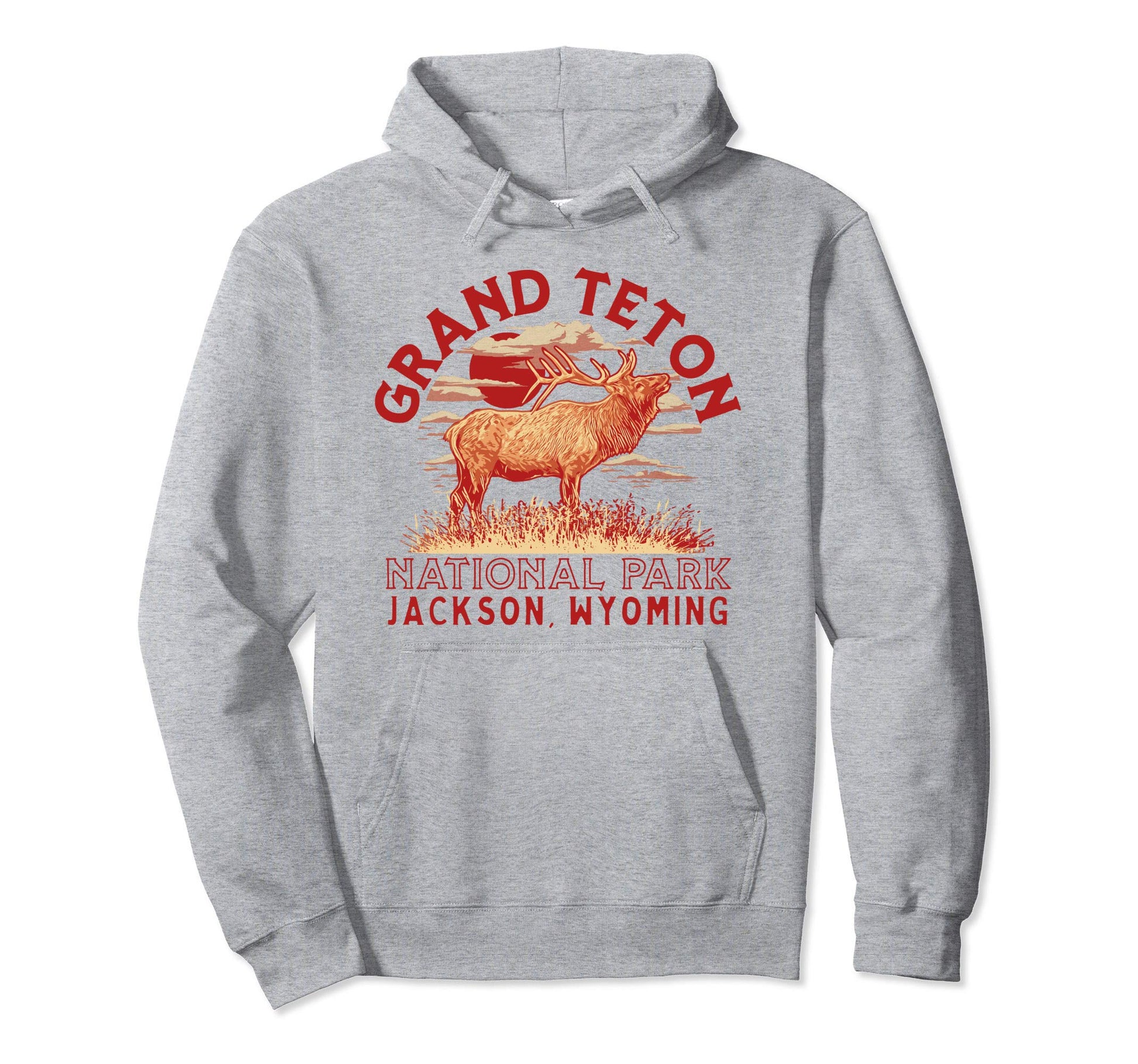Elk Bugling Grand Teton National Park Hoodie - Custom Art Print for Adults - T-Shirt, Sweatshirt, Hoodie