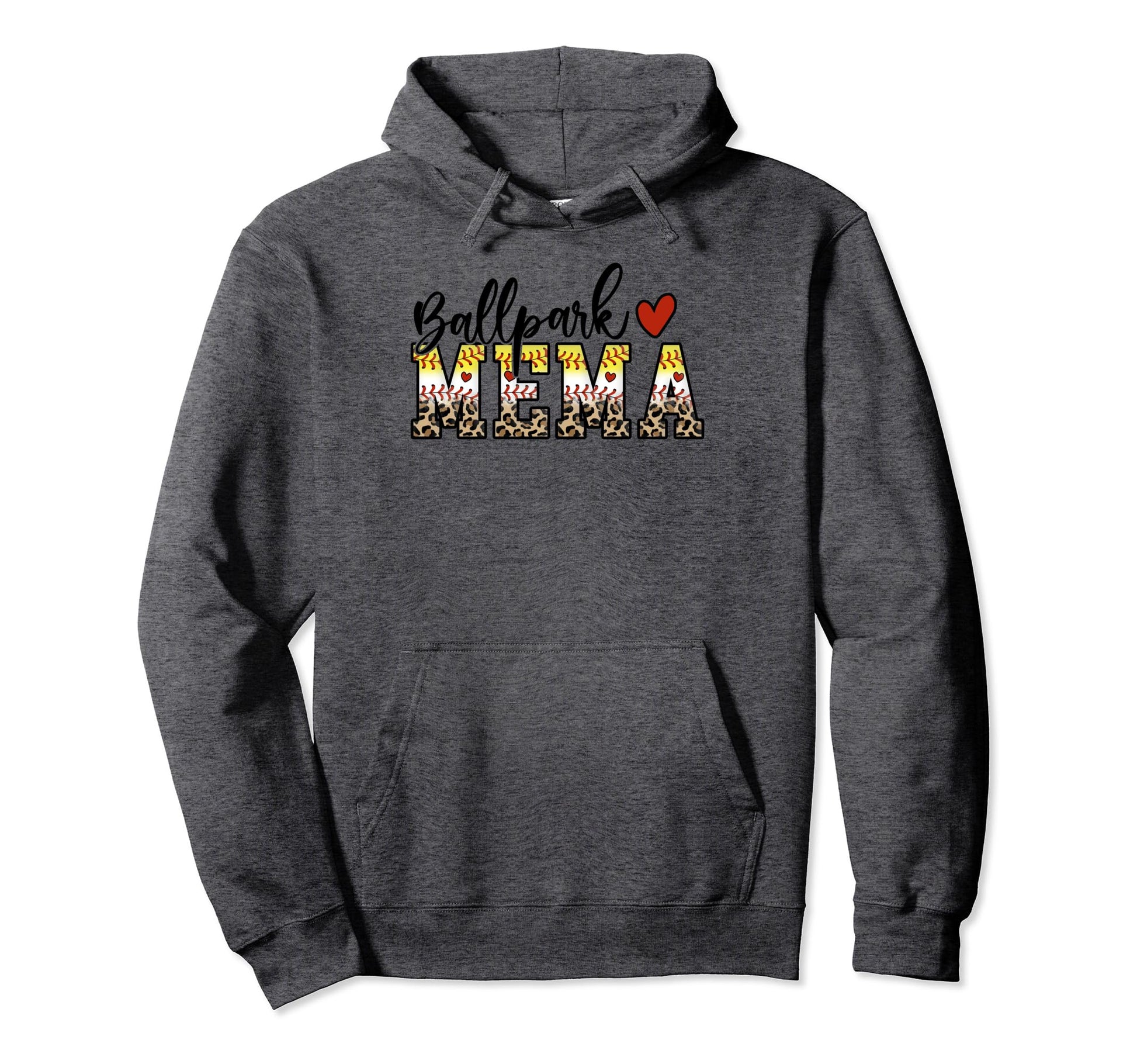 Ballpark Mema Baseball Softball Mom Hoodie - Minimalist Print for Adults - T-Shirt, Sweatshirt, Hoodie
