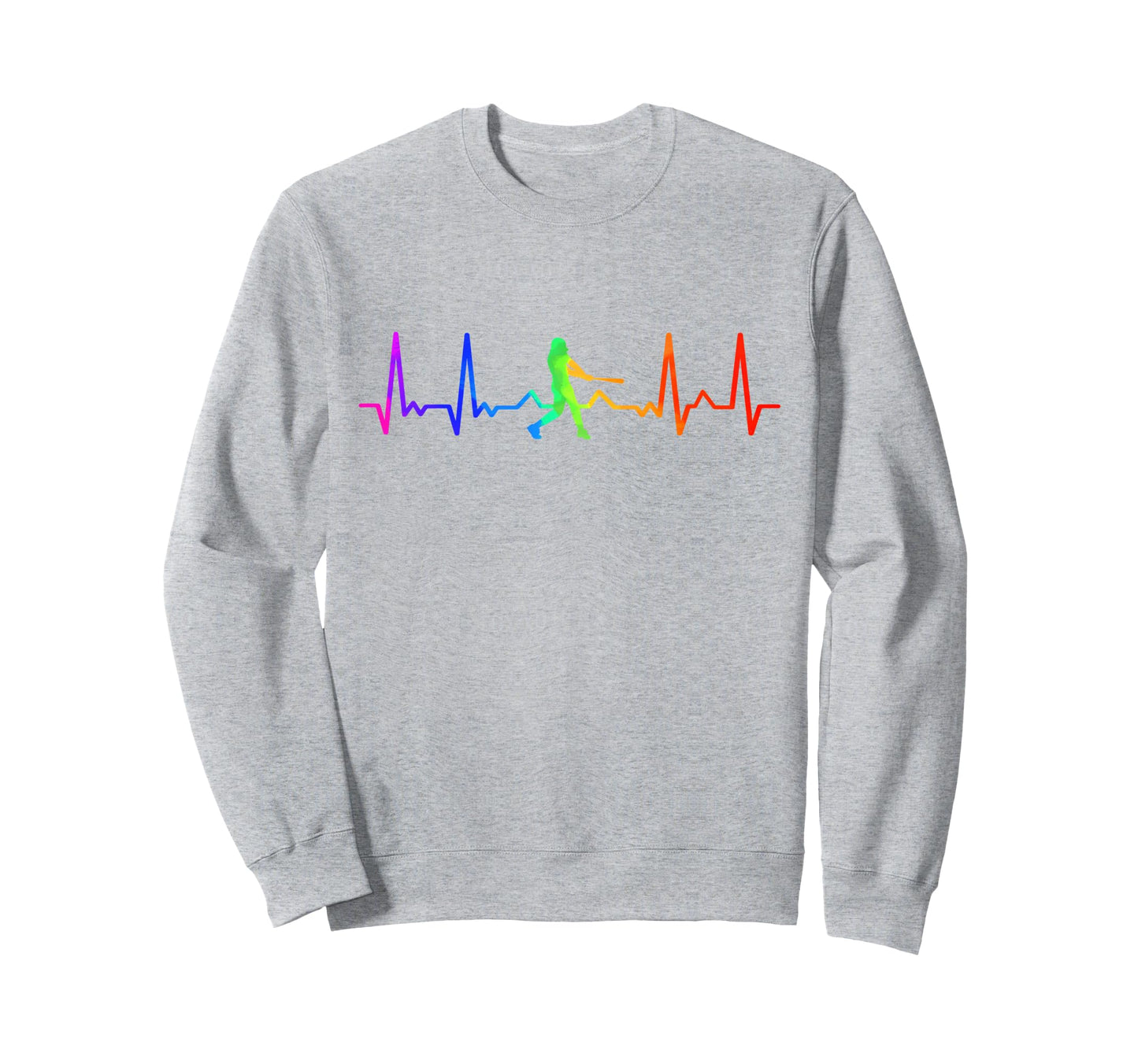 Baseball Fan Heartbeat Pulse Sweatshirt - Casual Everyday Wear Men Women - T-Shirt, Sweatshirt, Hoodie