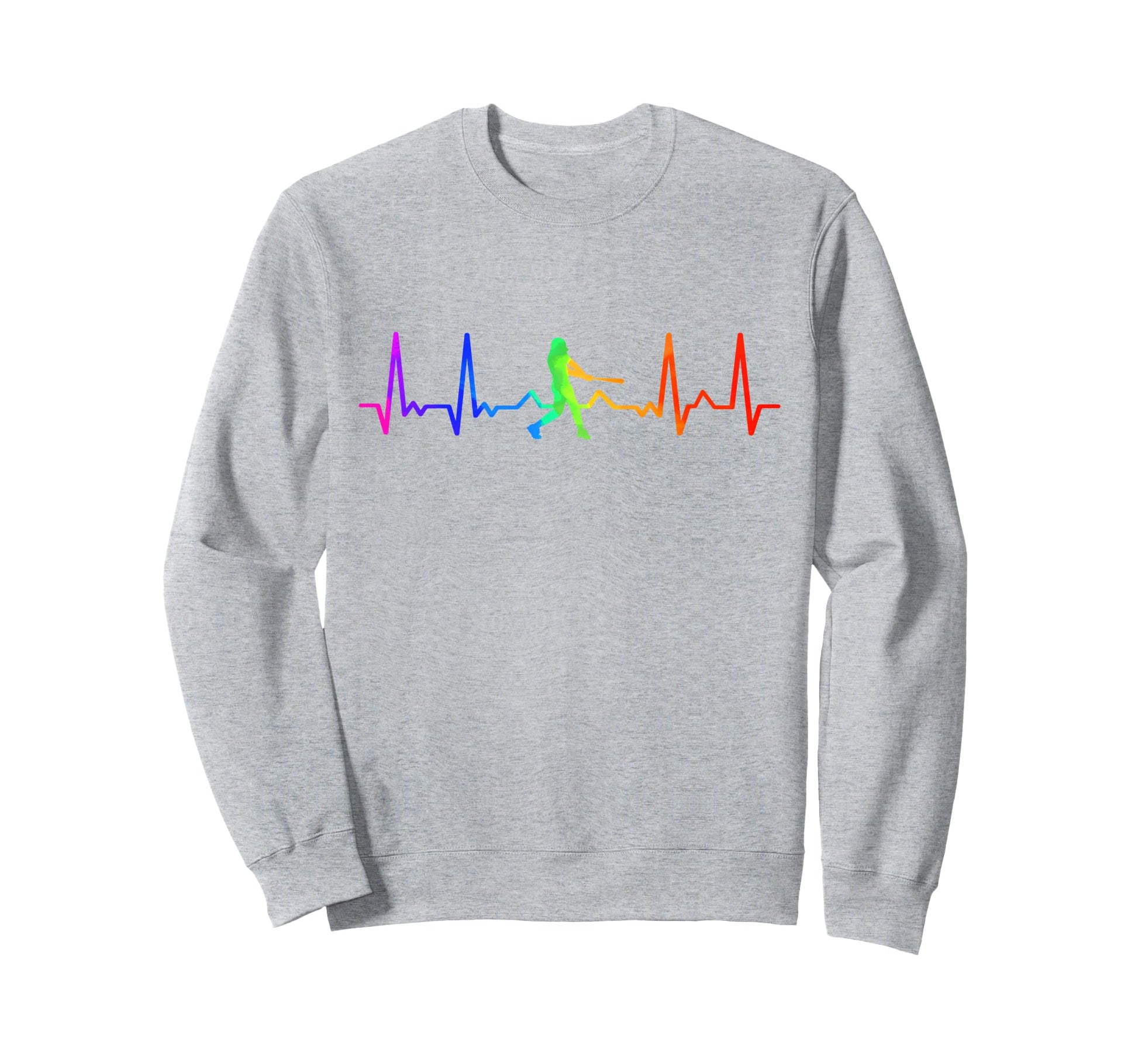 Baseball Fan Heartbeat Pulse Sweatshirt - Casual Everyday Wear Men Women - T-Shirt, Sweatshirt, Hoodie