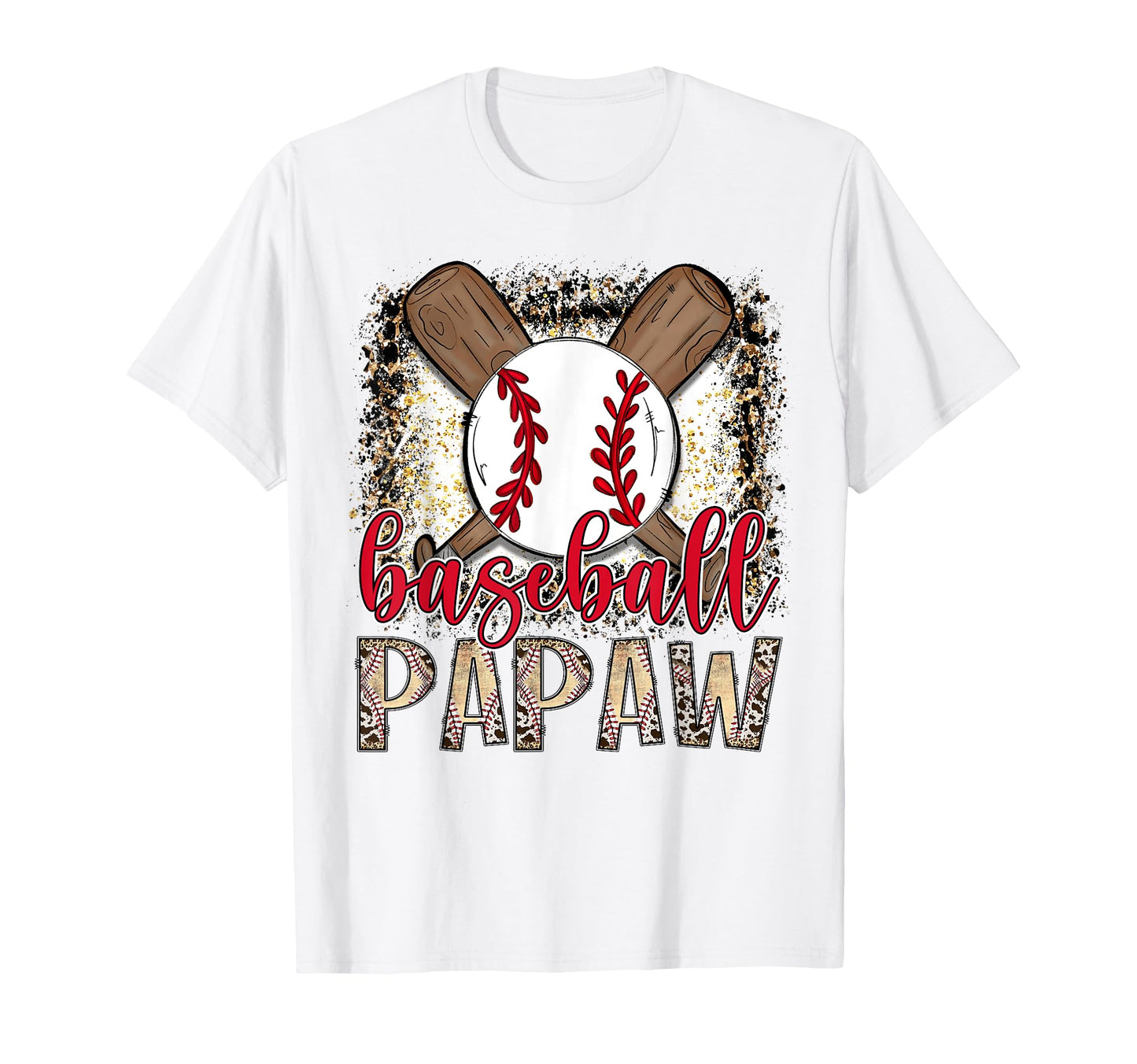 Baseball Papaw Leopard Proud Ball Papaw T-Shirt - Novelty Apparel Unisex - T-Shirt, Sweatshirt, Hoodie