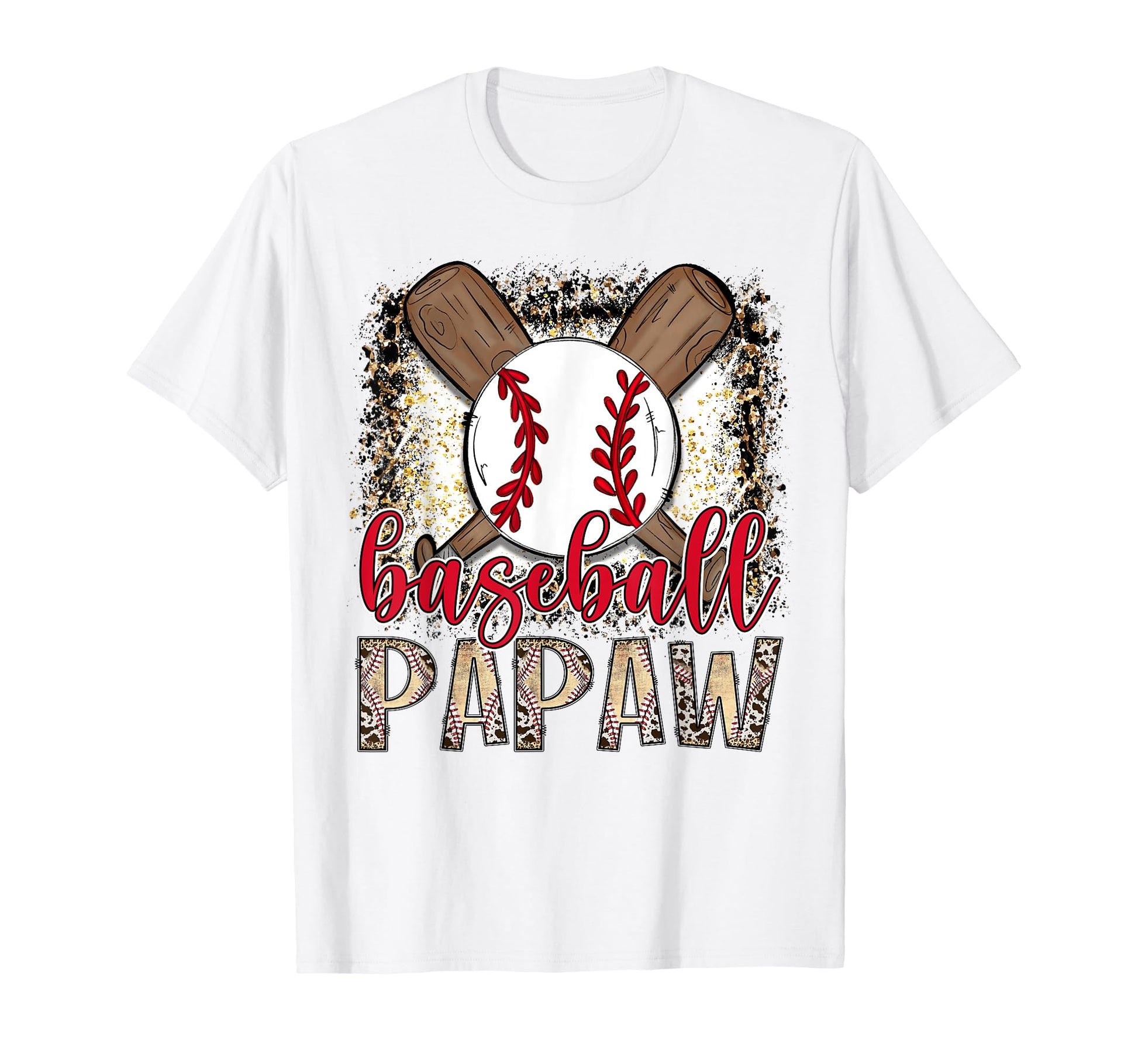 Baseball Papaw Leopard Proud Ball Papaw T-Shirt - Novelty Apparel Unisex - T-Shirt, Sweatshirt, Hoodie