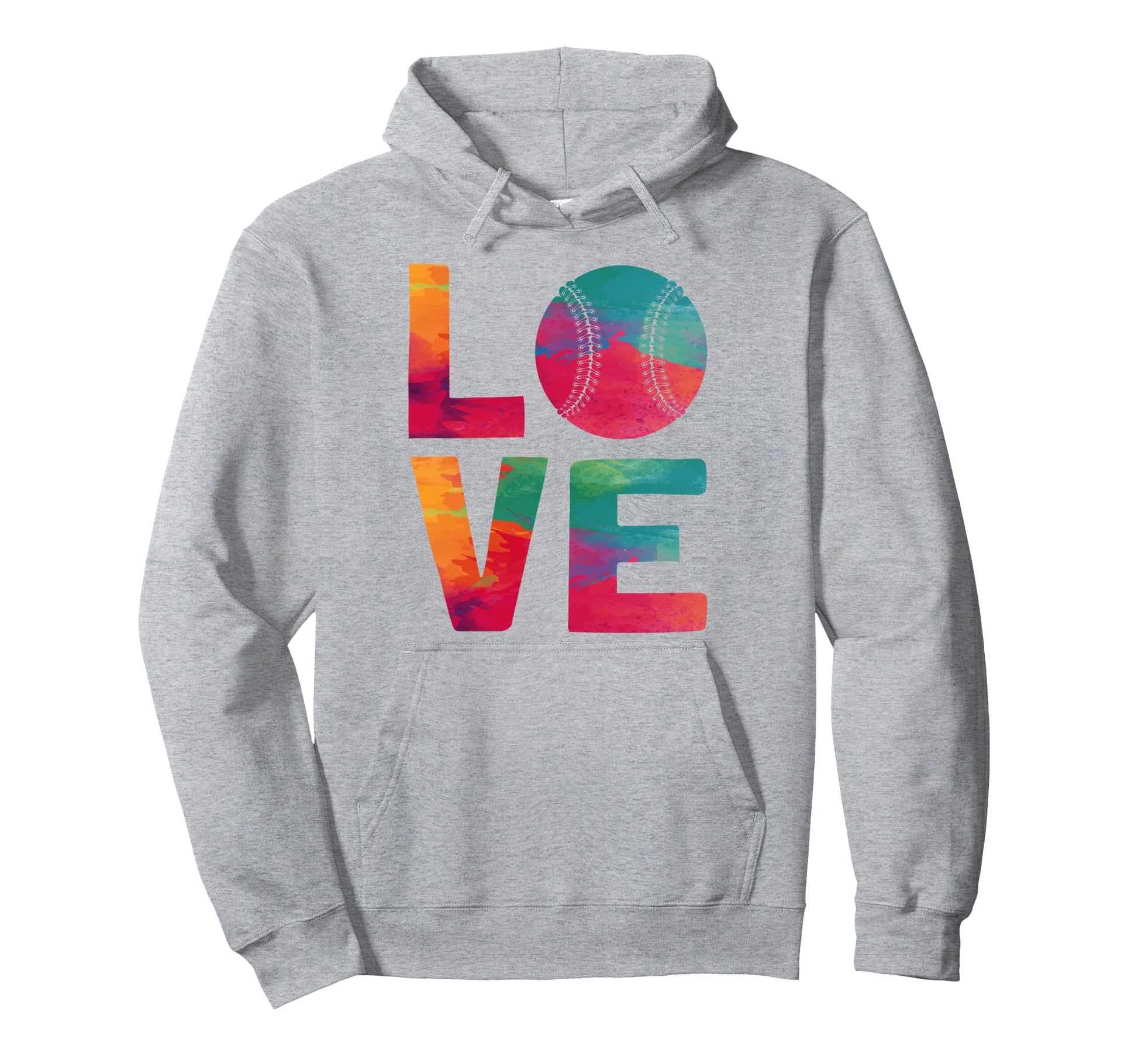 Baseball Fan Watercolor Love Hoodie - Fun Novelty Design Unisex - T-Shirt, Sweatshirt, Hoodie