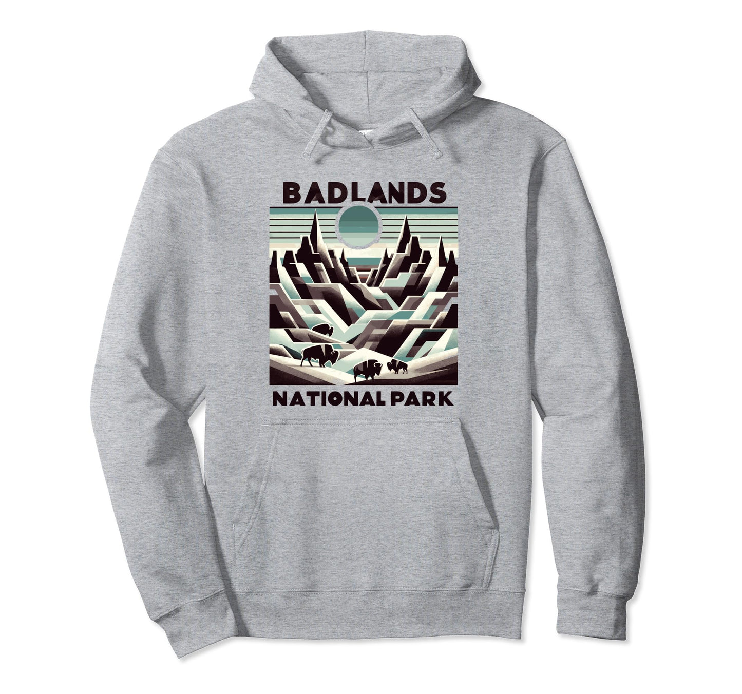 Badlands National Park Geometric Hoodie - Custom Art Print for Adults - T-Shirt, Sweatshirt, Hoodie