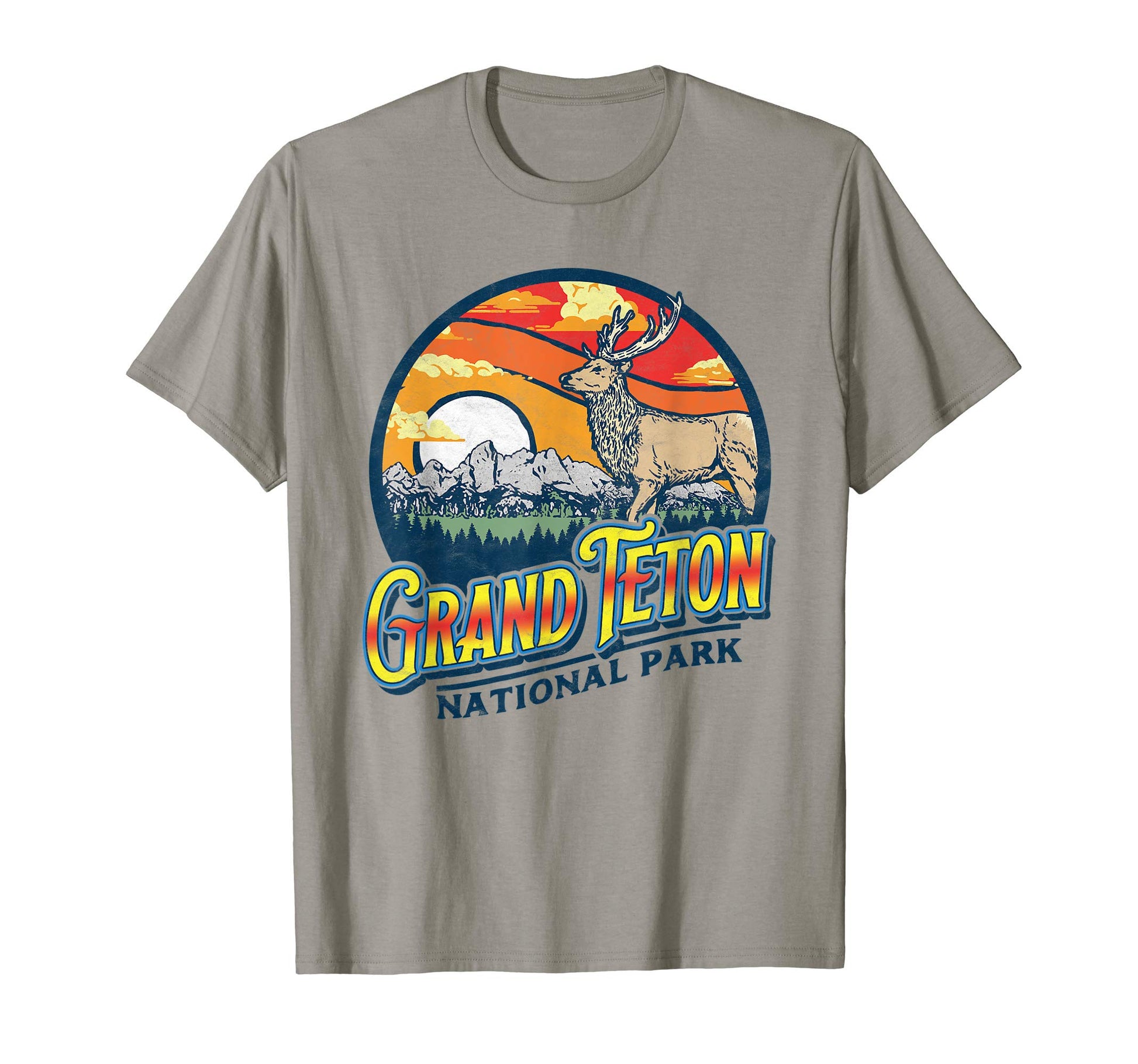 Grand Teton National Park 80S Elk T-Shirt - Aesthetic Graphic Men Women - T-Shirt, Sweatshirt, Hoodie