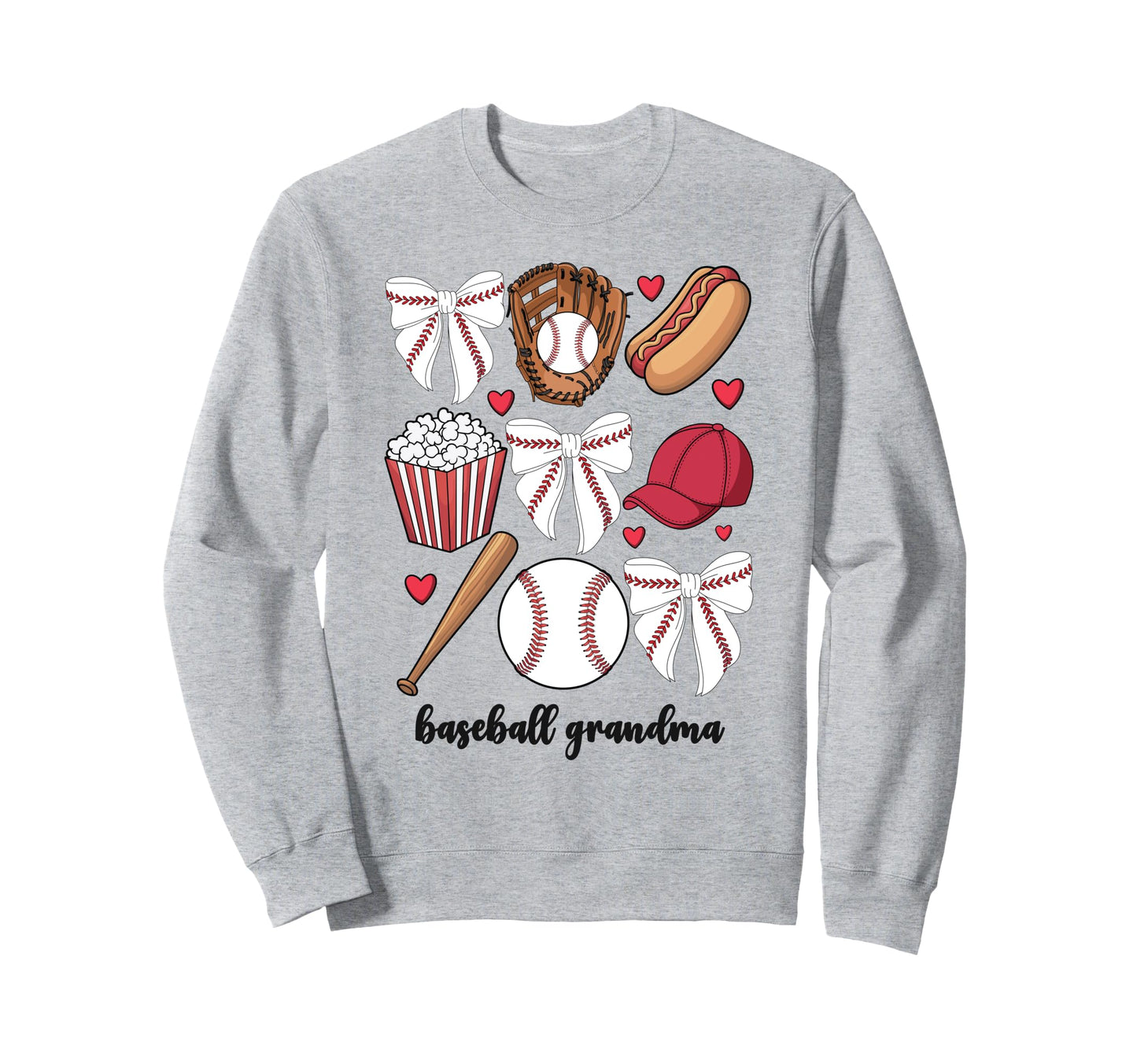 Baseball Grandma Coquette Bow Baseball Sweatshirt - Novelty Apparel Unisex - T-Shirt, Sweatshirt, Hoodie