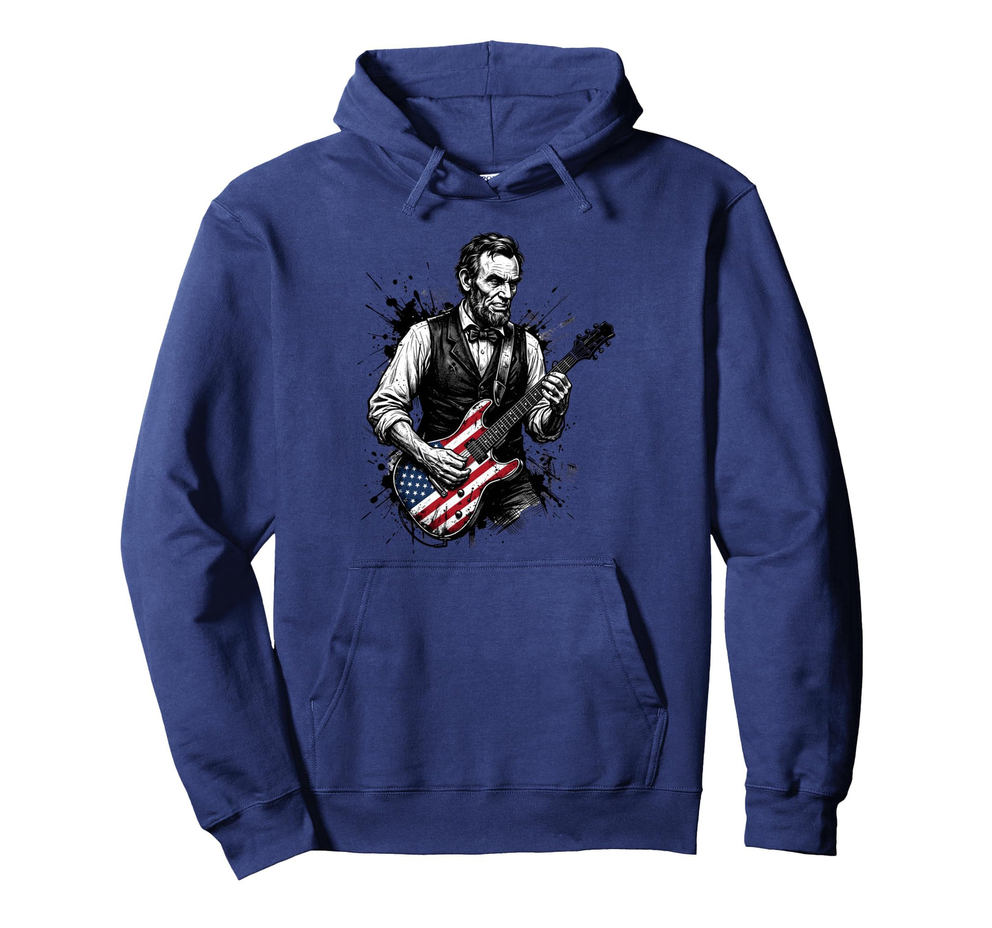 Funny Abraham Lincoln Playing Hoodie - Minimalist Print for Adults - T-Shirt, Sweatshirt, Hoodie