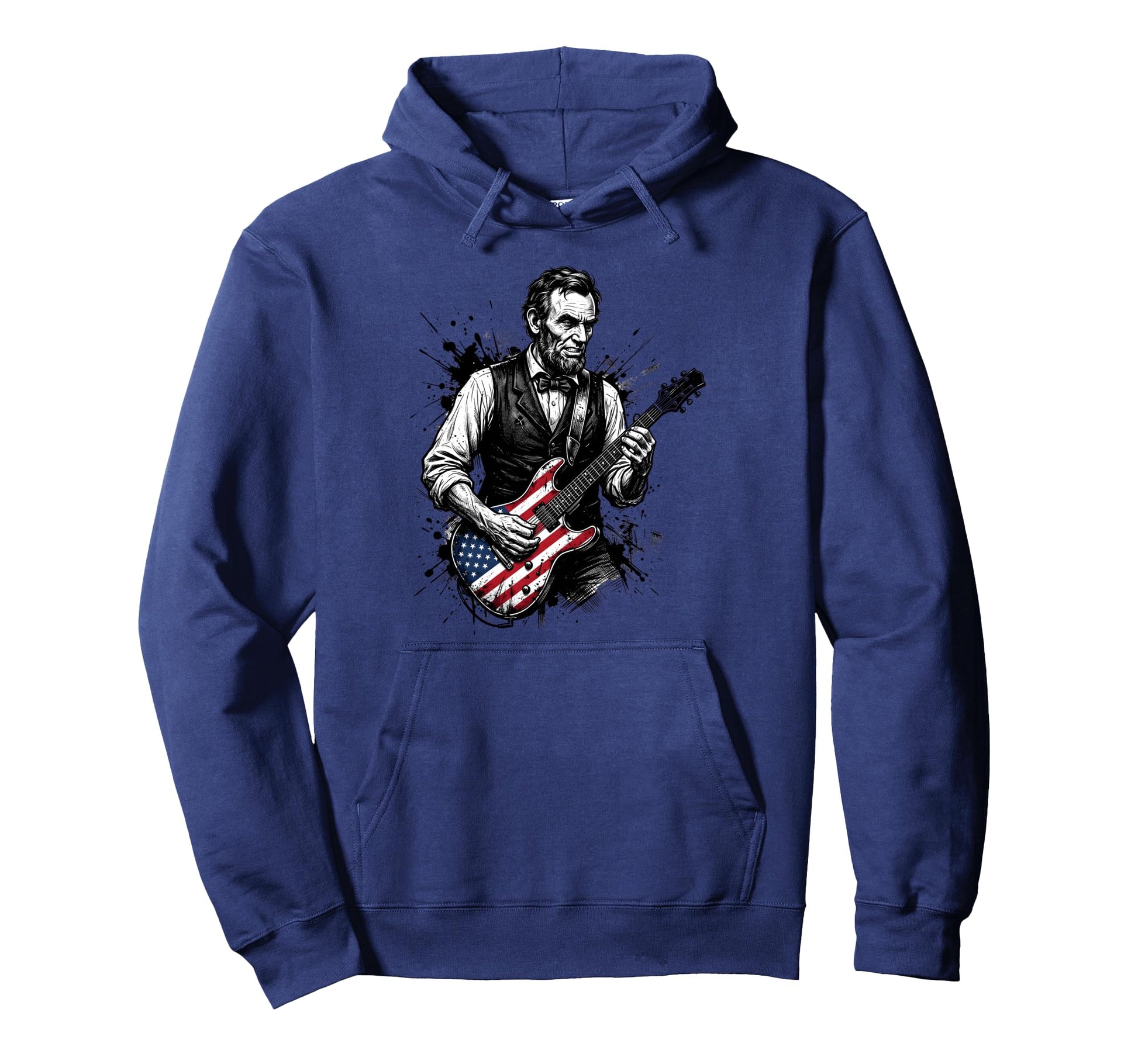 Funny Abraham Lincoln Playing Hoodie - Minimalist Print for Adults - T-Shirt, Sweatshirt, Hoodie