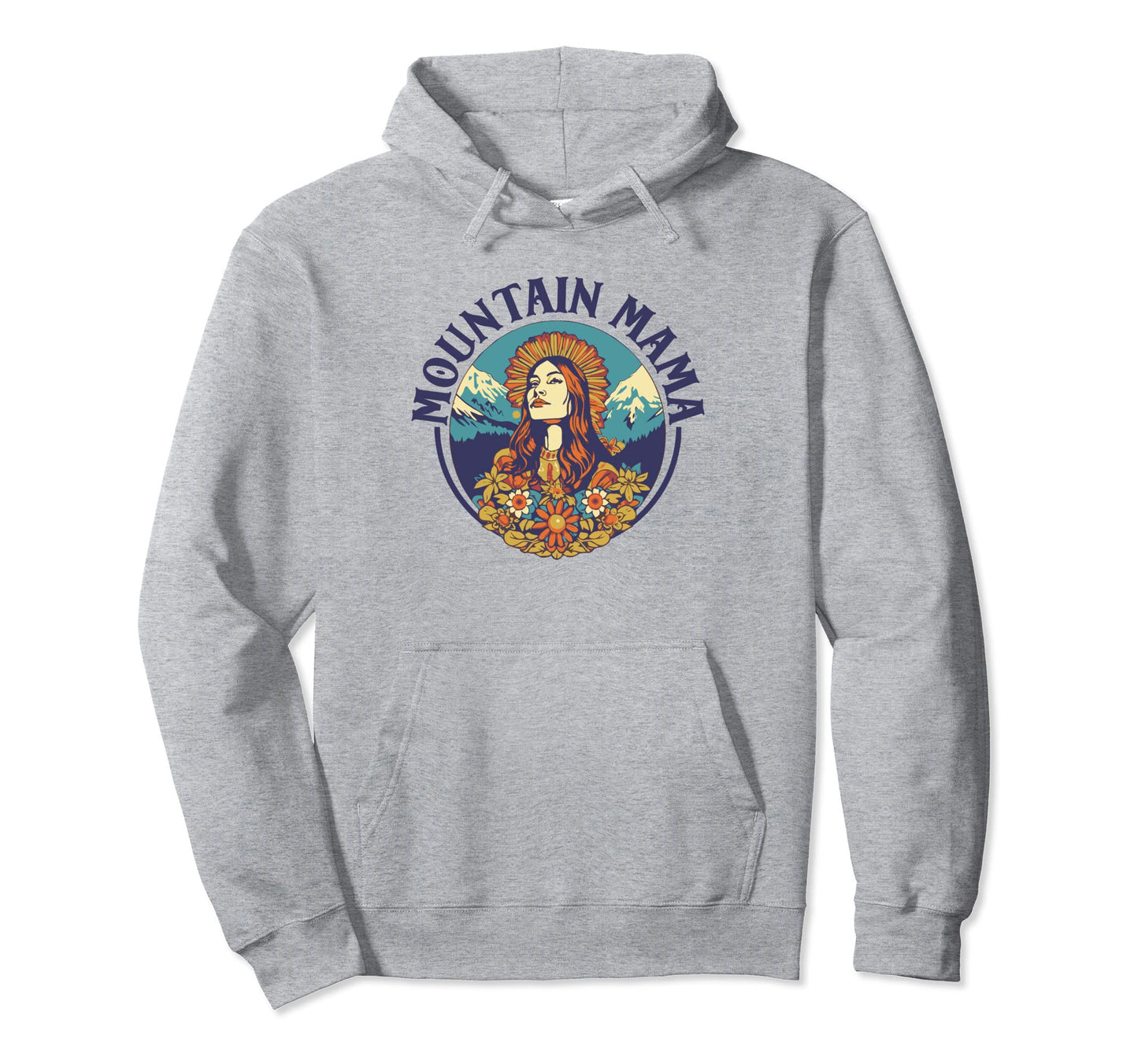 Groovy Mountain Mama Hippie 60S Hoodie - Custom Art Print Unisex - T-Shirt, Sweatshirt, Hoodie