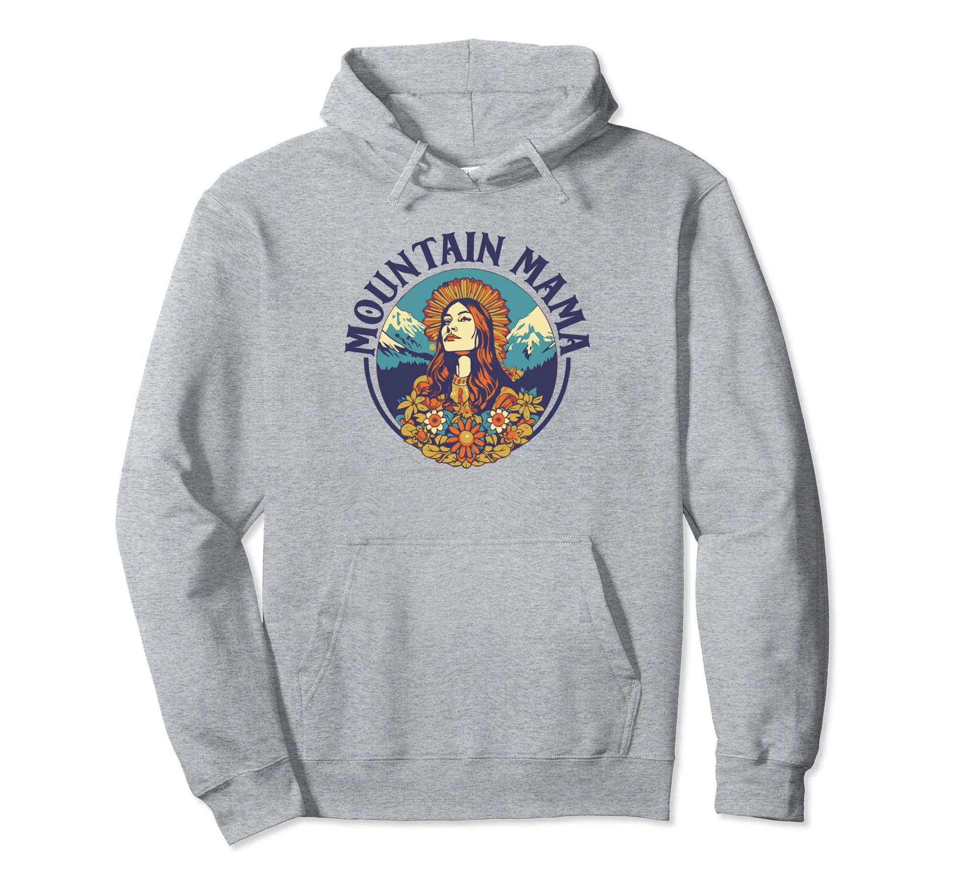Groovy Mountain Mama Hippie 60S Hoodie - Custom Art Print Unisex - T-Shirt, Sweatshirt, Hoodie