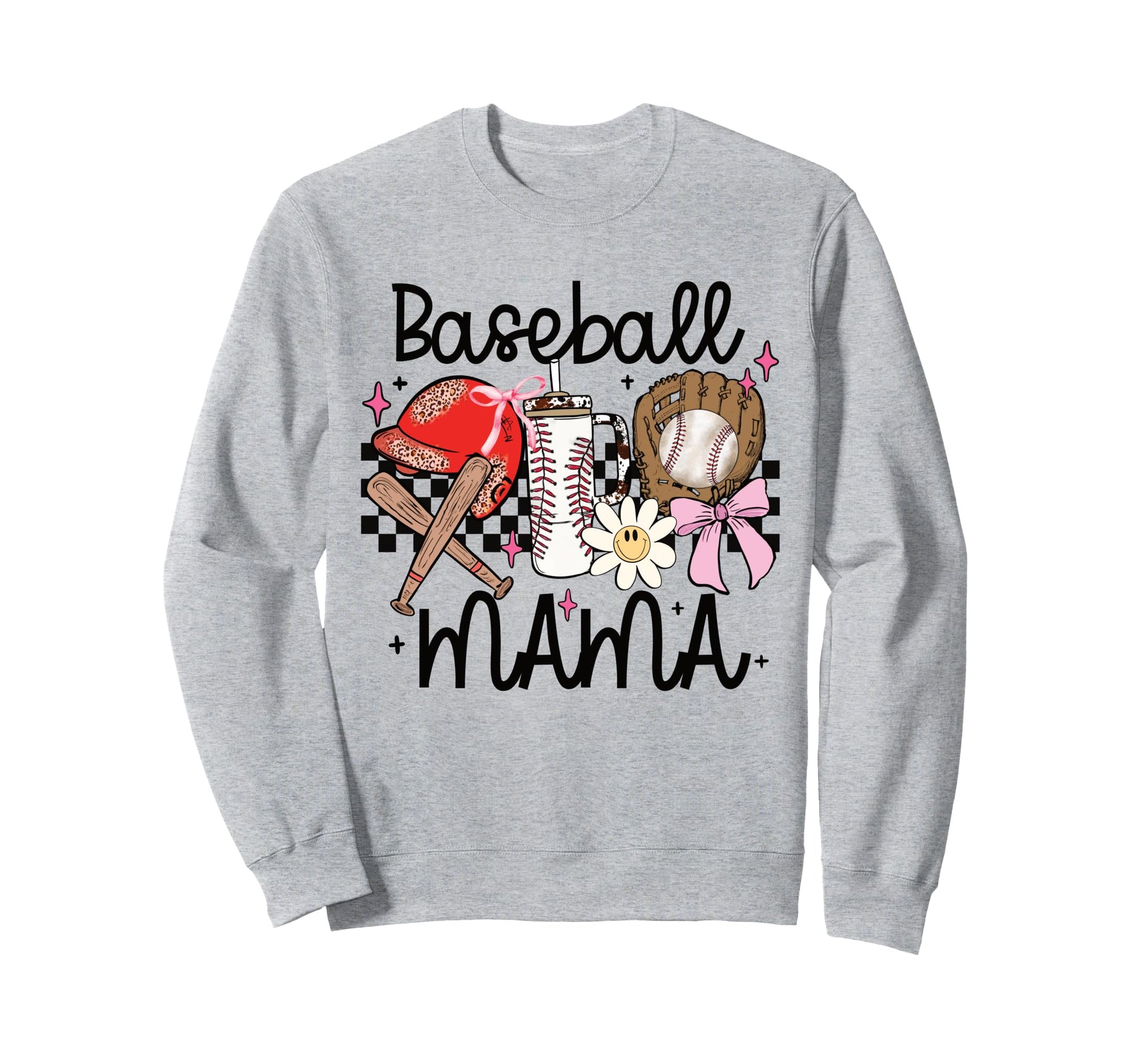 Baseball Mama Leopard Helmet Bat Sweatshirt - Aesthetic Graphic Men Women - T-Shirt, Sweatshirt, Hoodie