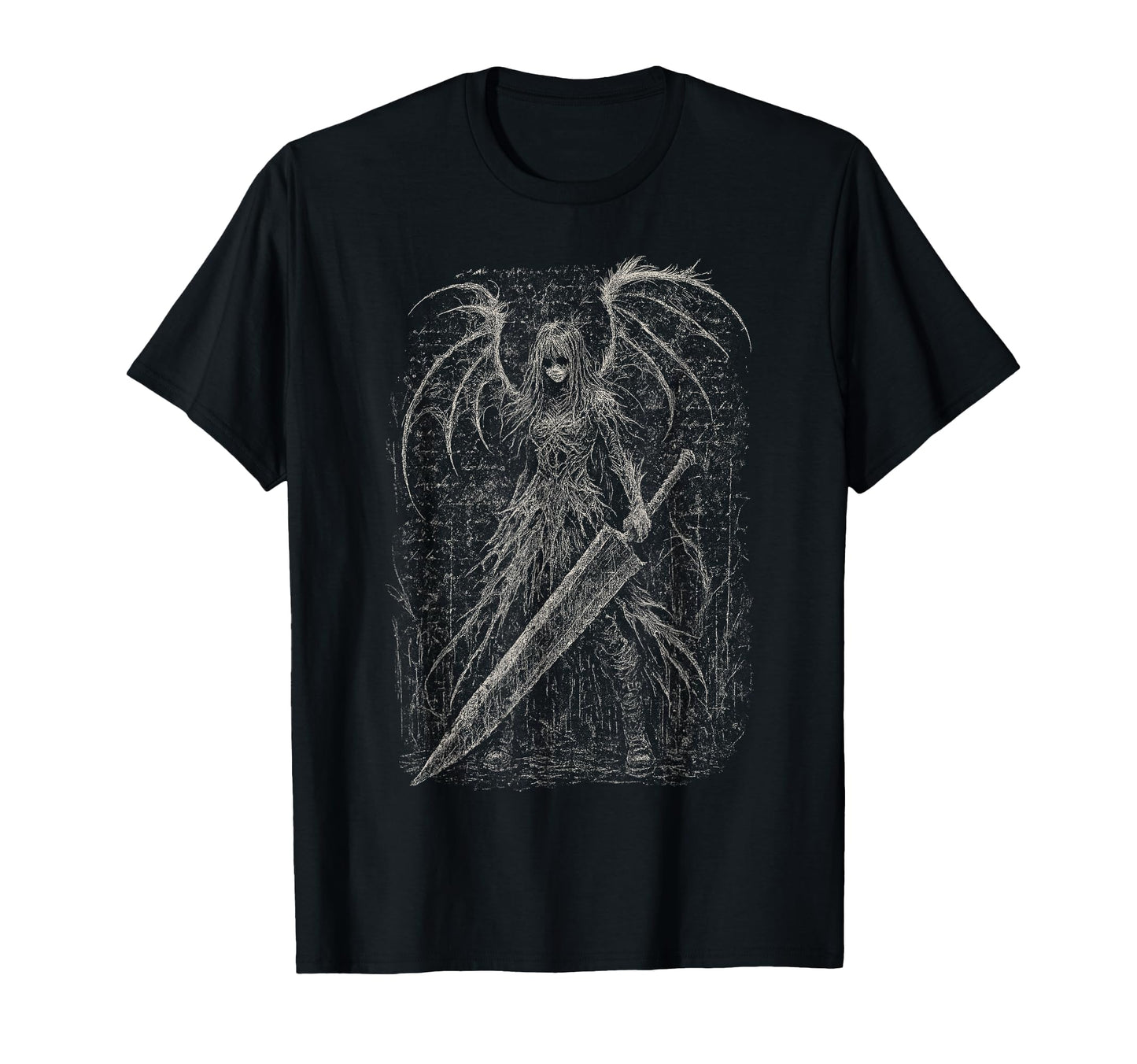 Goth Demon Angel Dark Fallen Sword T-Shirt - Fun Novelty Design Men Women - T-Shirt, Sweatshirt, Hoodie