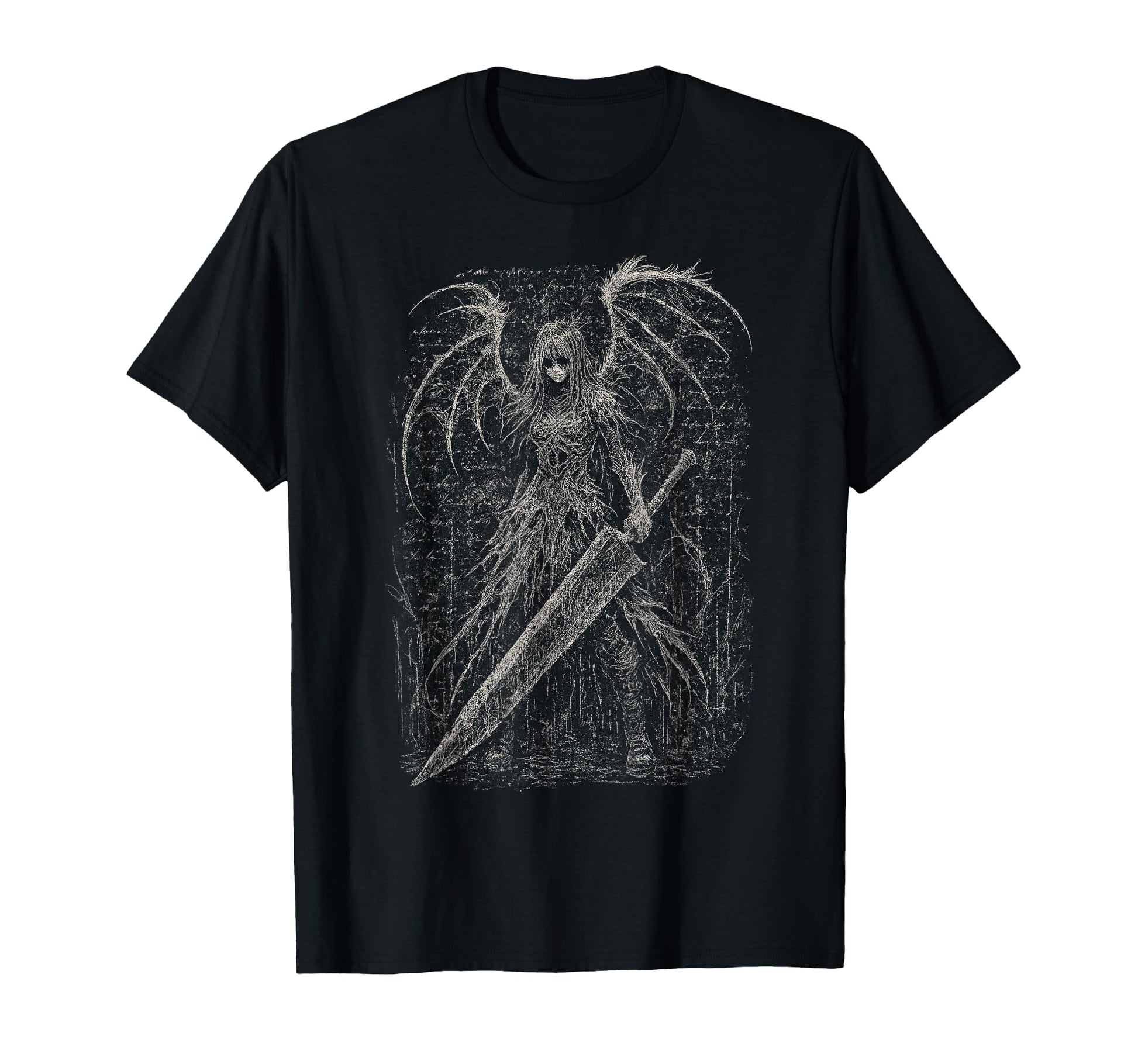 Goth Demon Angel Dark Fallen Sword T-Shirt - Fun Novelty Design Men Women - T-Shirt, Sweatshirt, Hoodie