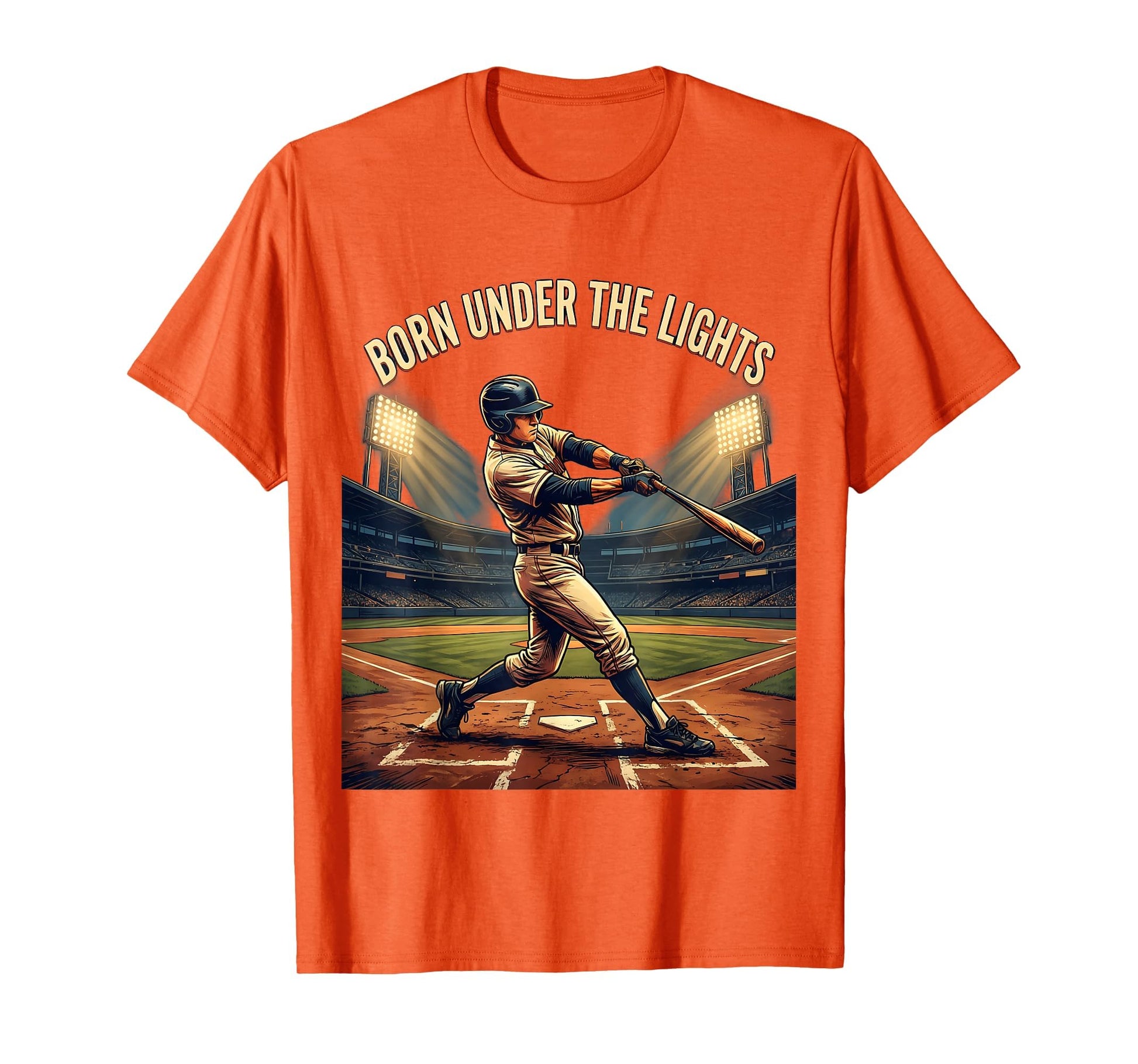 Born Under Lights Baseball T-Shirt - Fun Novelty Design for Adults - T-Shirt, Sweatshirt, Hoodie