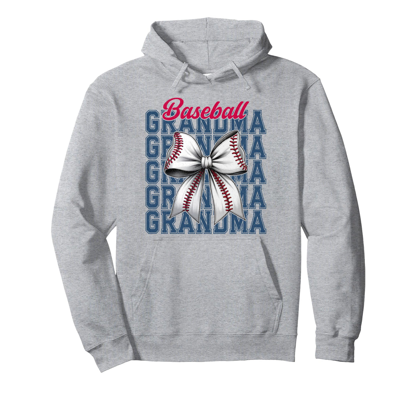 Baseball Grandma Coquette Bow Baseball Hoodie - Novelty Apparel Unisex - T-Shirt, Sweatshirt, Hoodie