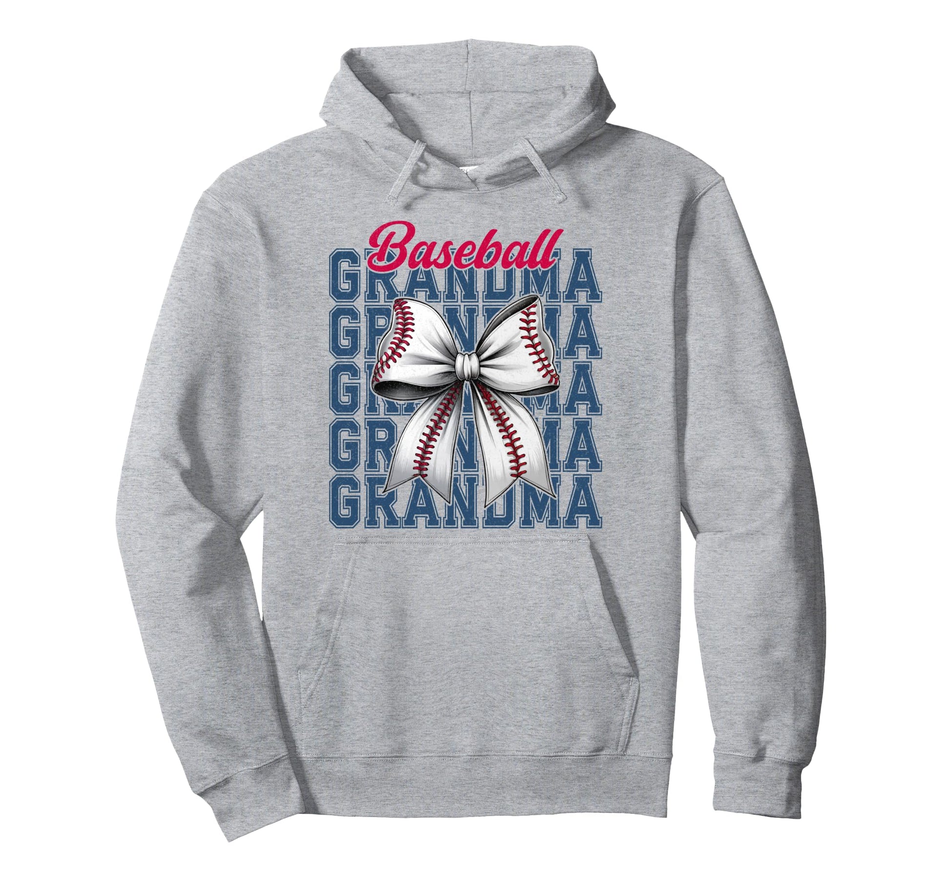 Baseball Grandma Coquette Bow Baseball Hoodie - Novelty Apparel Unisex - T-Shirt, Sweatshirt, Hoodie