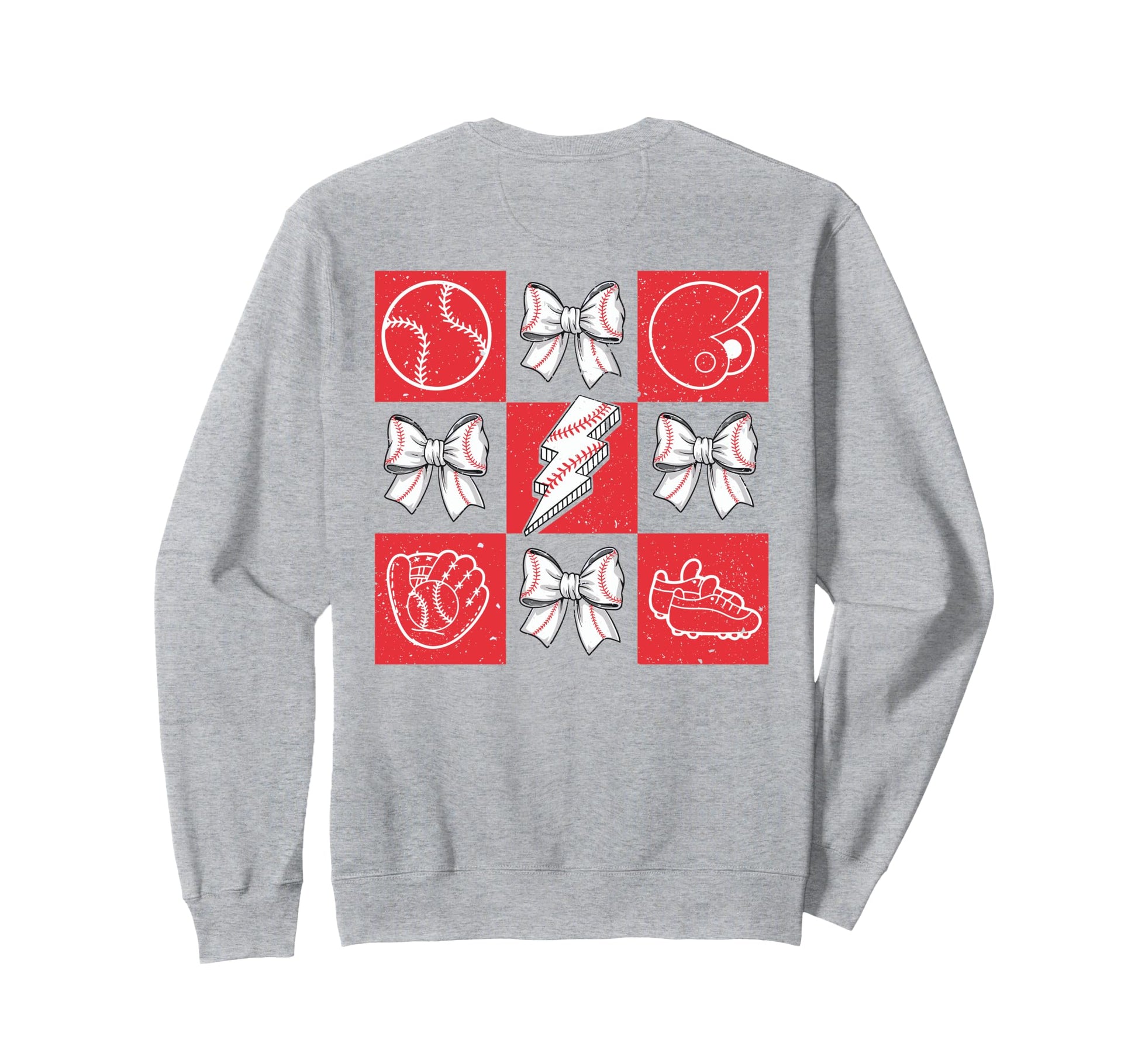 Checkered Baseball Coquette Game Day Sweatshirt - Aesthetic Graphic Unisex - T-Shirt, Sweatshirt, Hoodie