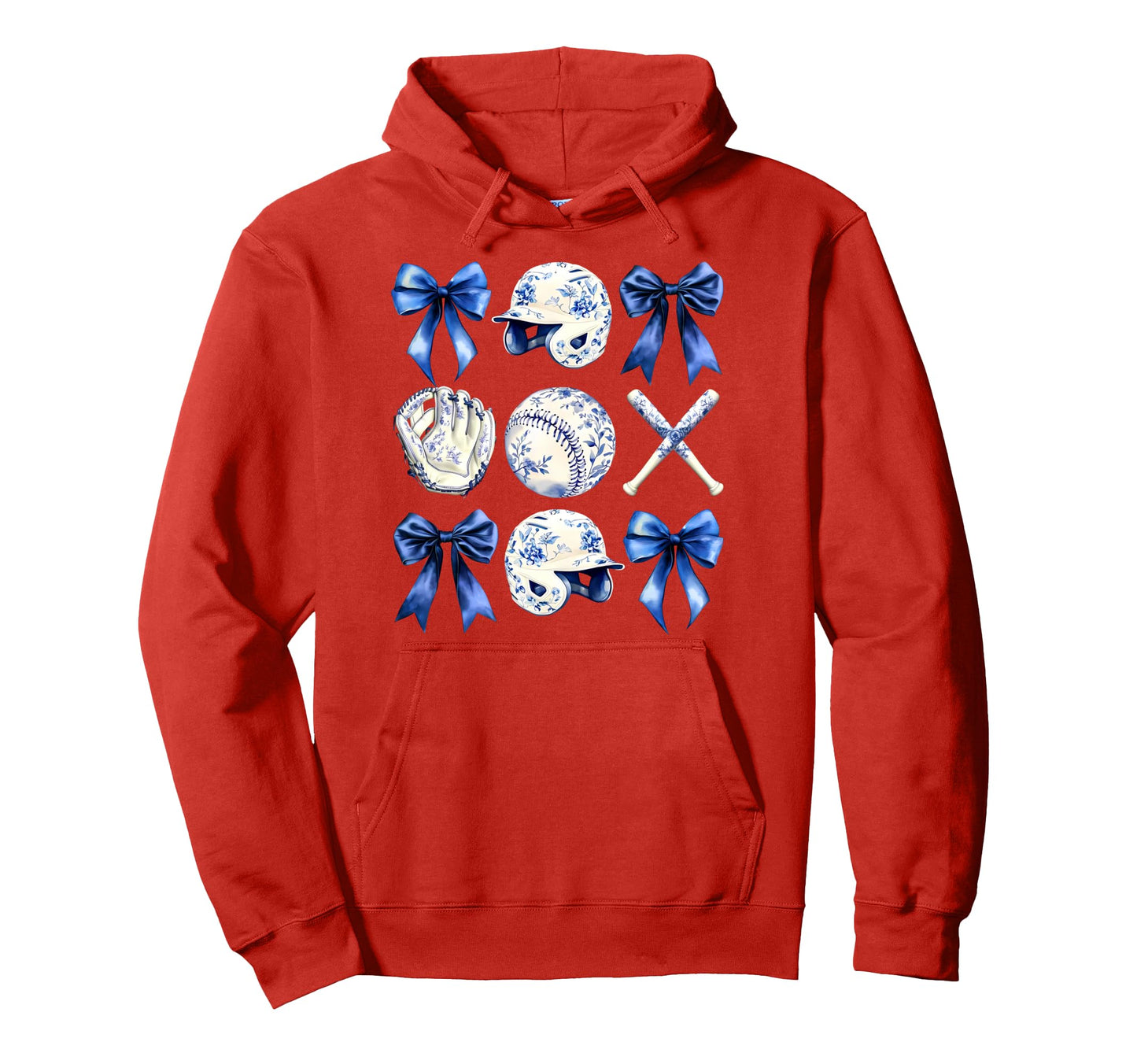 Baseball Coquette Bow Baseball Mama Hoodie - Fun Novelty Design for Adults - T-Shirt, Sweatshirt, Hoodie