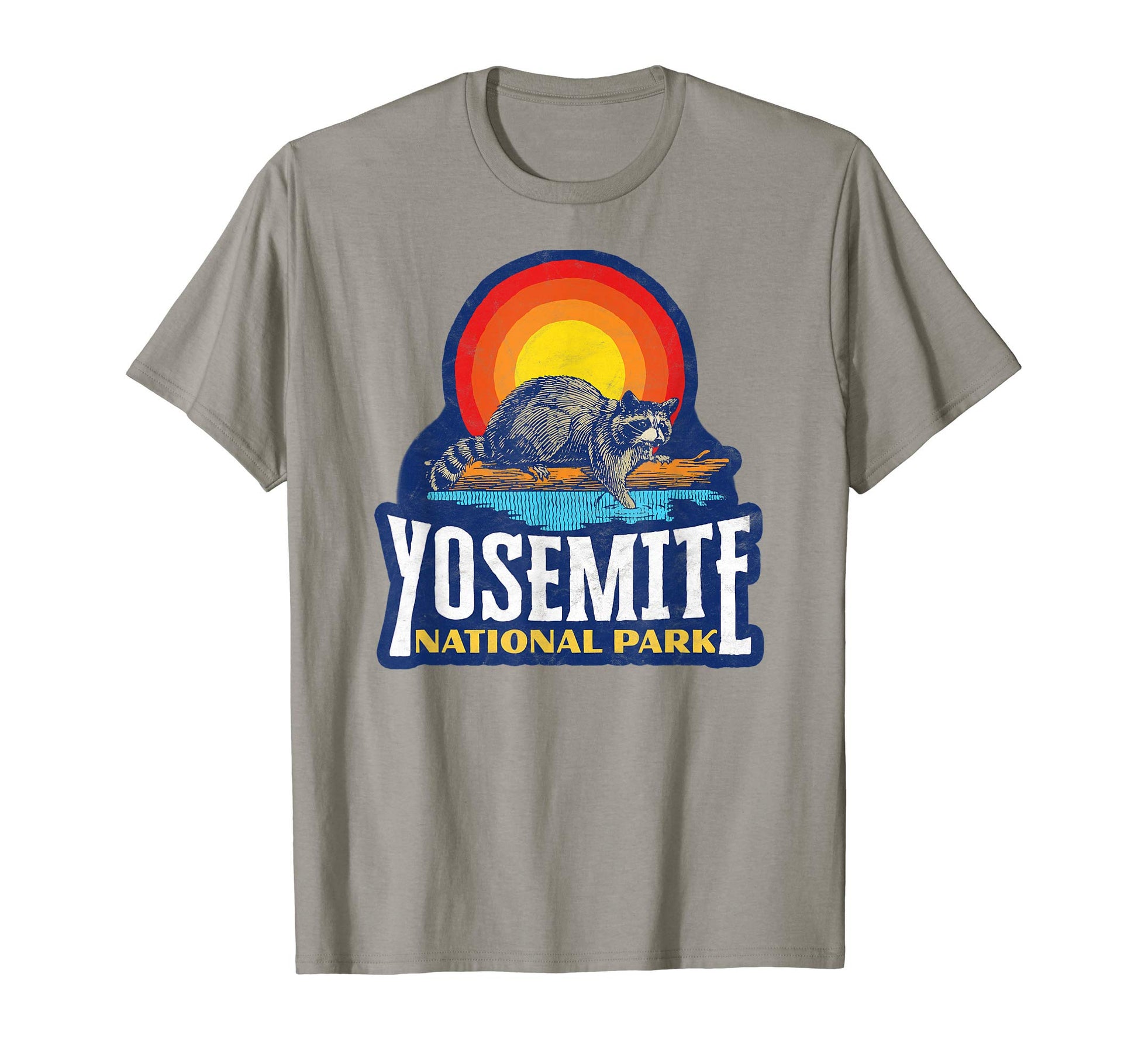 Yosemite National Park Raccoon Sun T-Shirt - Trendy Graphic Men Women - T-Shirt, Sweatshirt, Hoodie