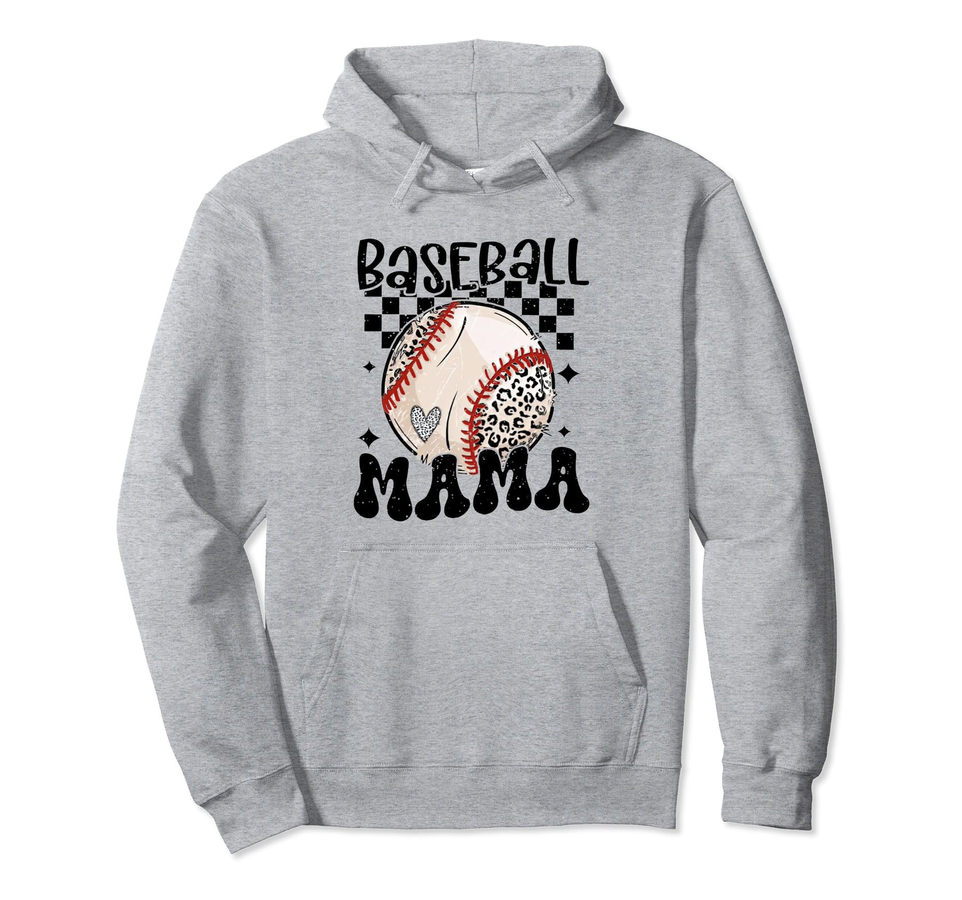 Baseball Mama Groovy Baseball Softball Hoodie - Unique Graphic for Adults - T-Shirt, Sweatshirt, Hoodie